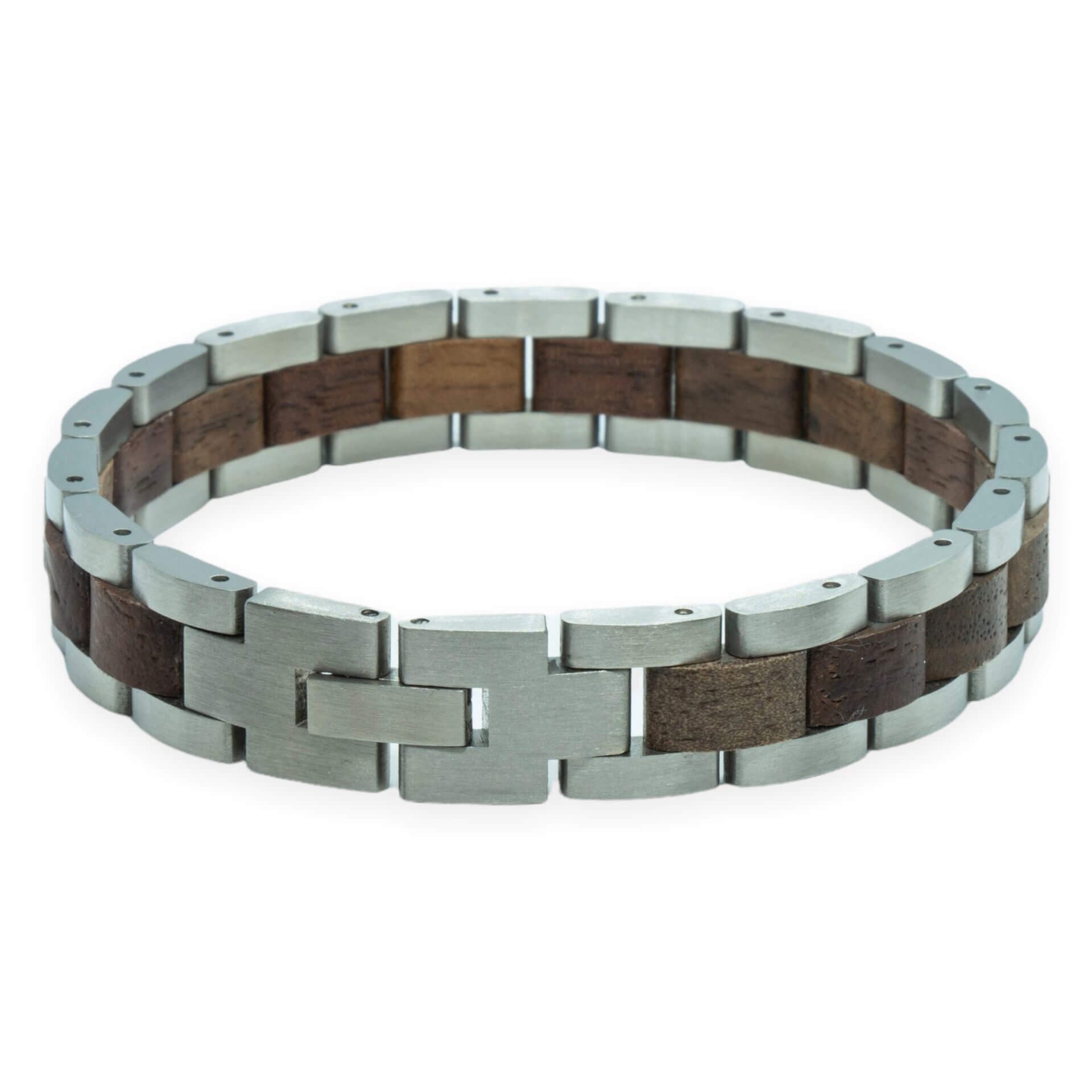 TimberWood – Mont Blanc (Walnoot + RVS) – Houten armband