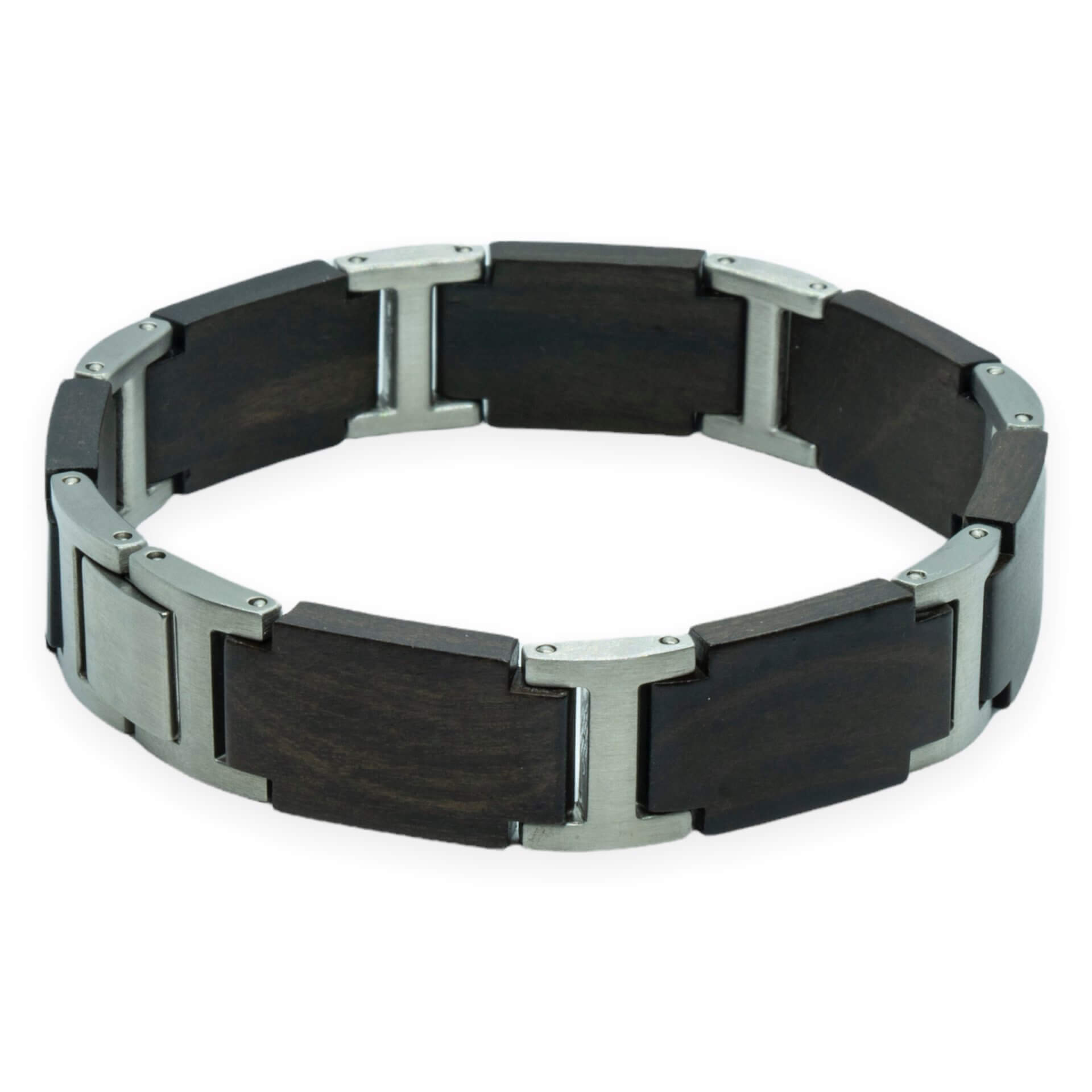 Gaia – Ebbenhout & Roestvrij Staal Houten Armband