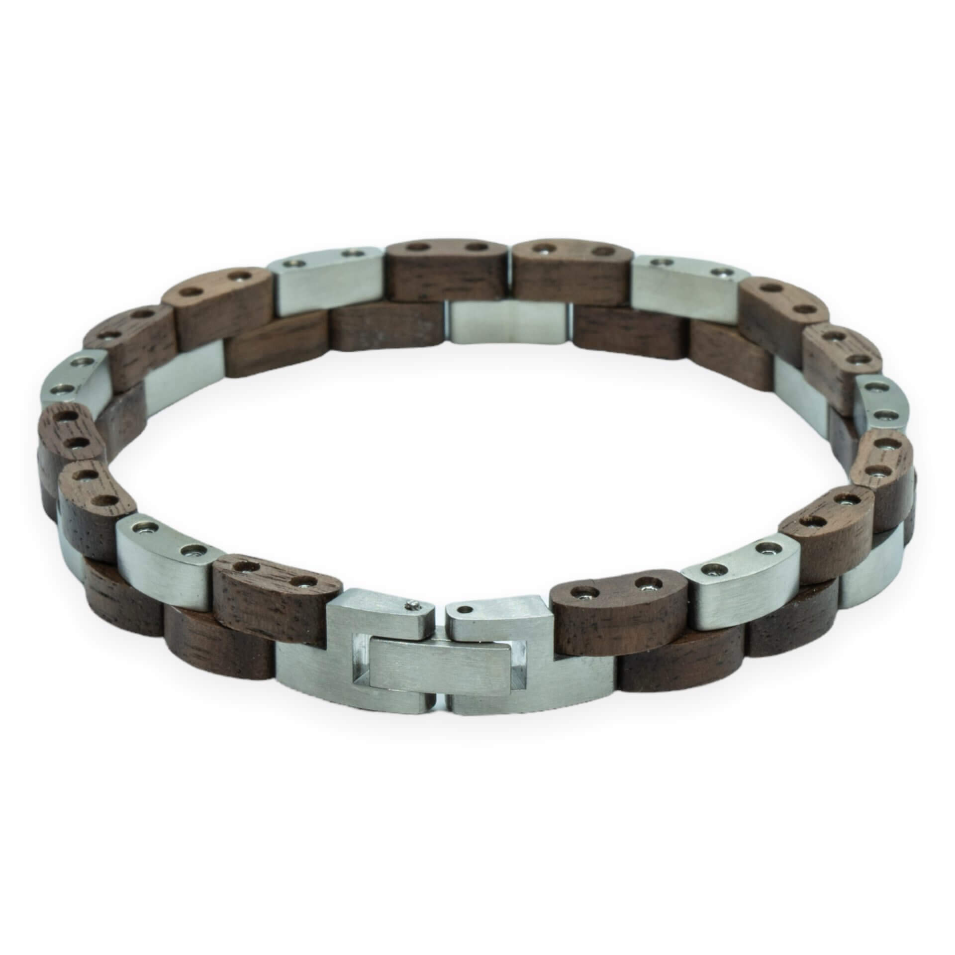 Gasherbrum – Walnoot & Roestvrij Staal Houten Armband | TimberWood