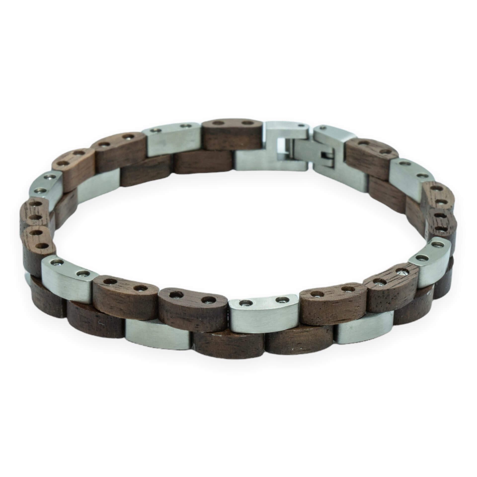 Gasherbrum – Walnoot & Roestvrij Staal Houten Armband | TimberWood