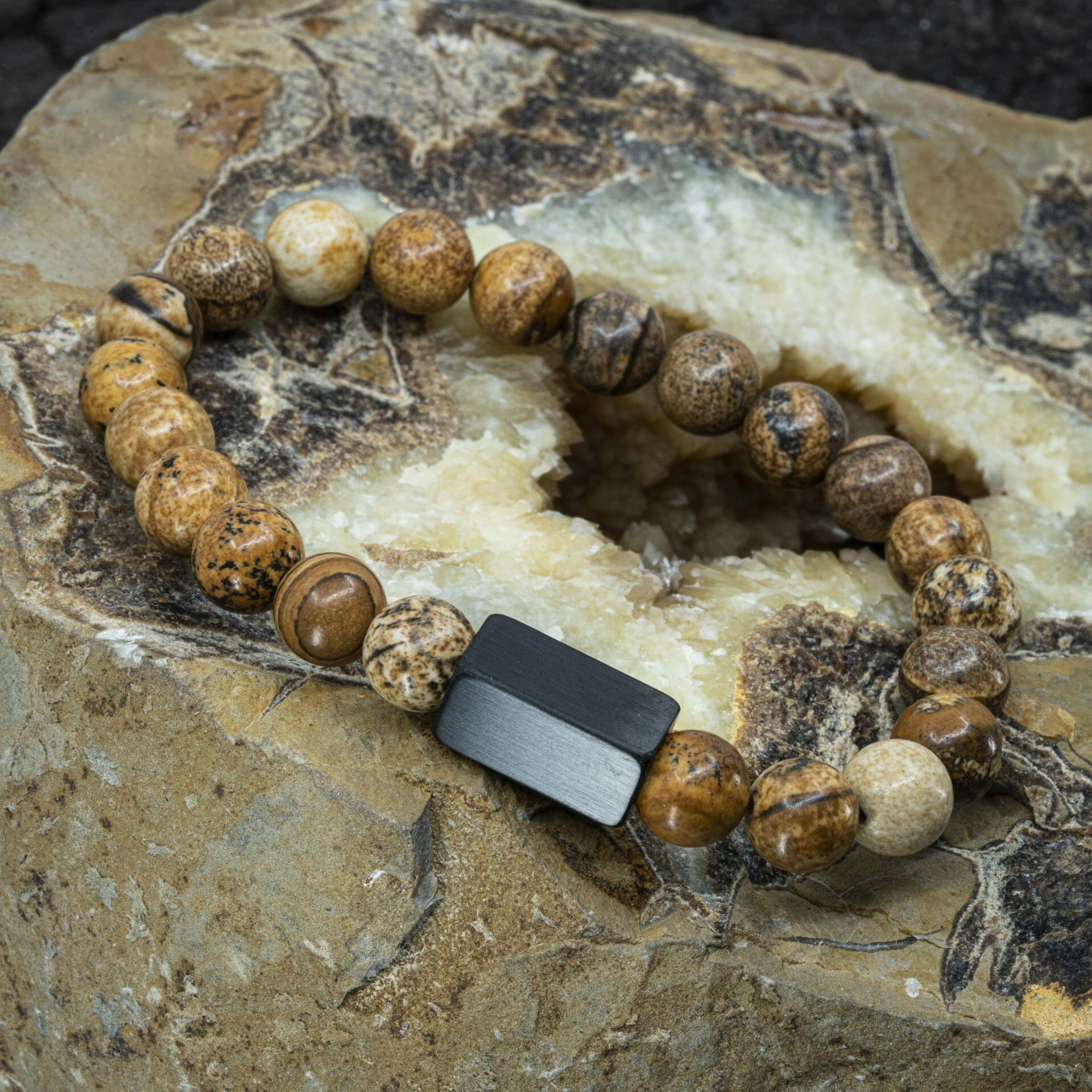 Beige Picture Jasper | 8mm Kralen Armband