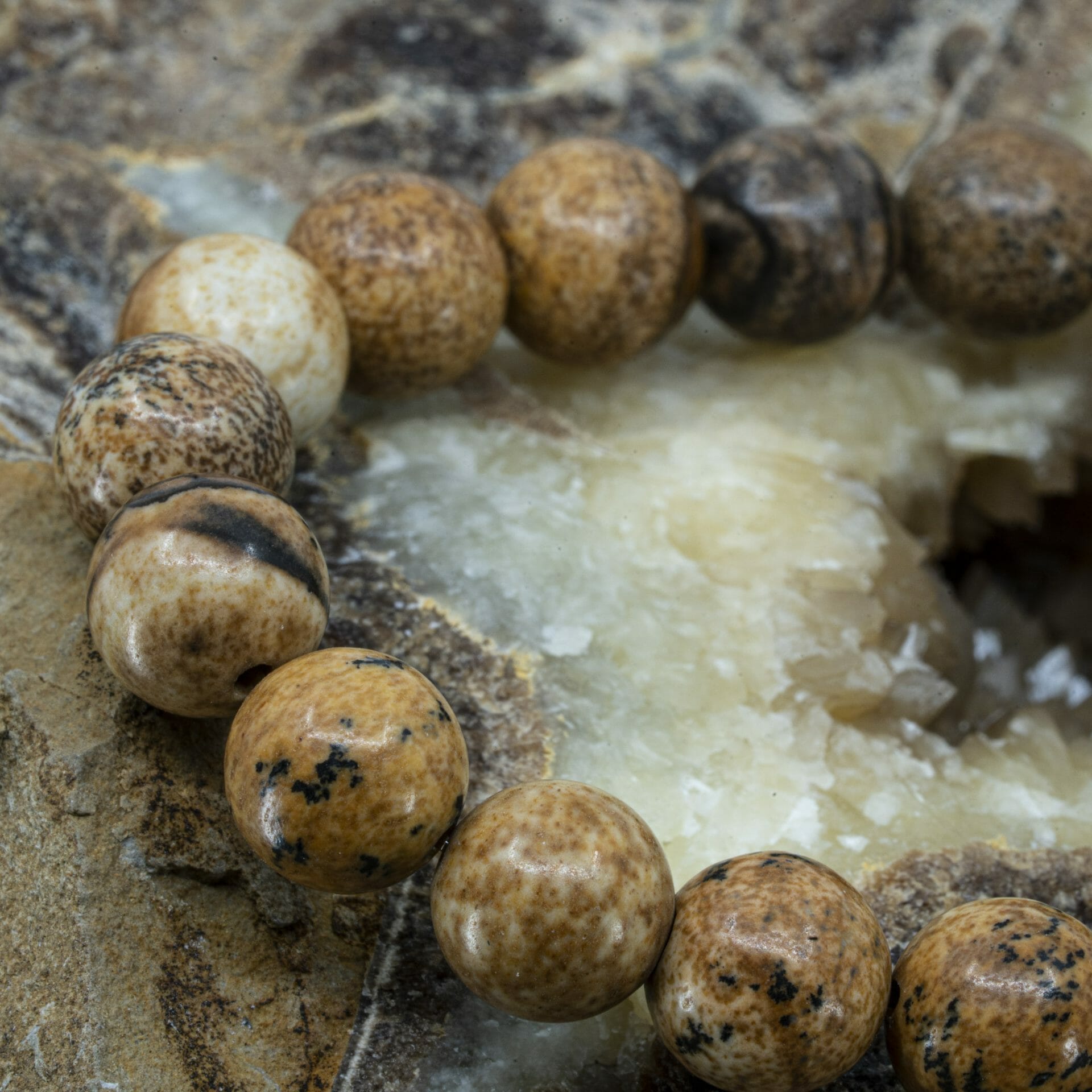 Beige Picture Jasper | 8mm Kralen Armband