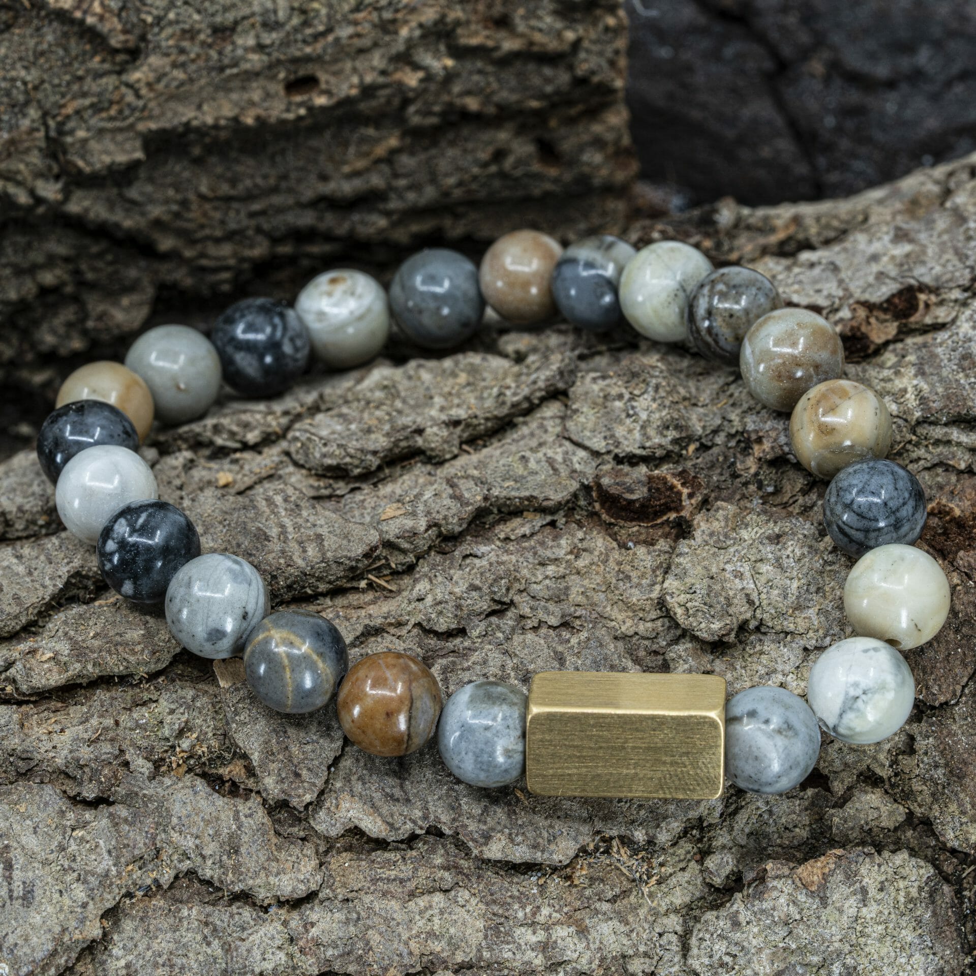 Saturnus - Picasso Jaspis kralen armband