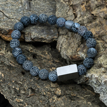Aditya – Gefrorener Achat – Perlenarmband 
