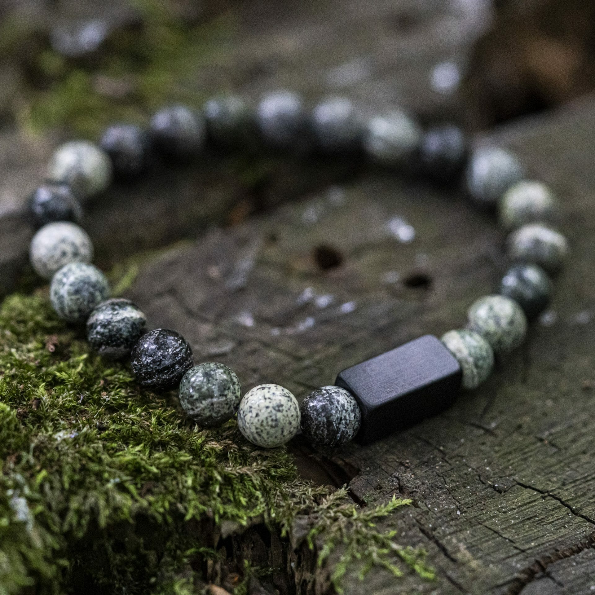 Groene 'Zebra Stone' Jaspis - Kralen armband