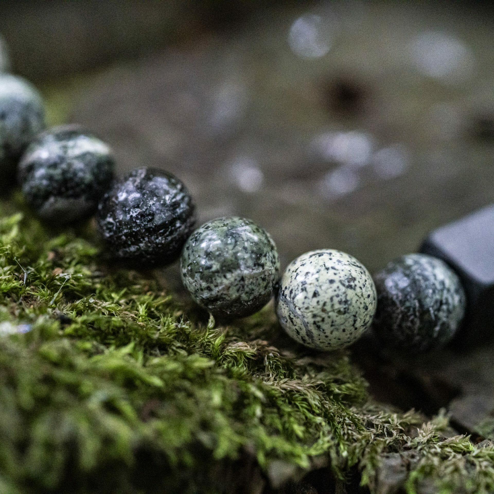 Groene 'Zebra Stone' Jaspis - Kralen armband
