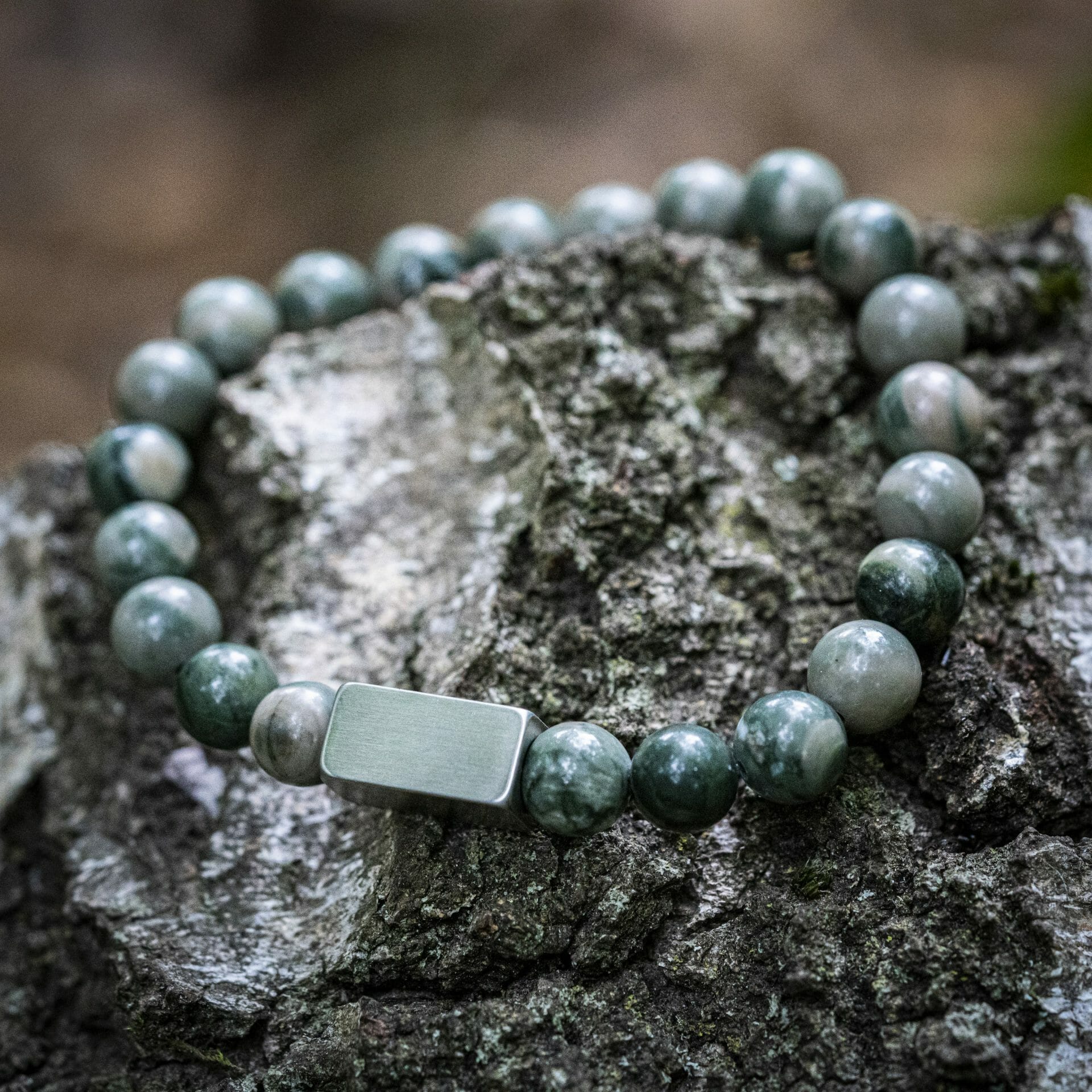 Groene Serpentine – Natuurstenen kralen armband
