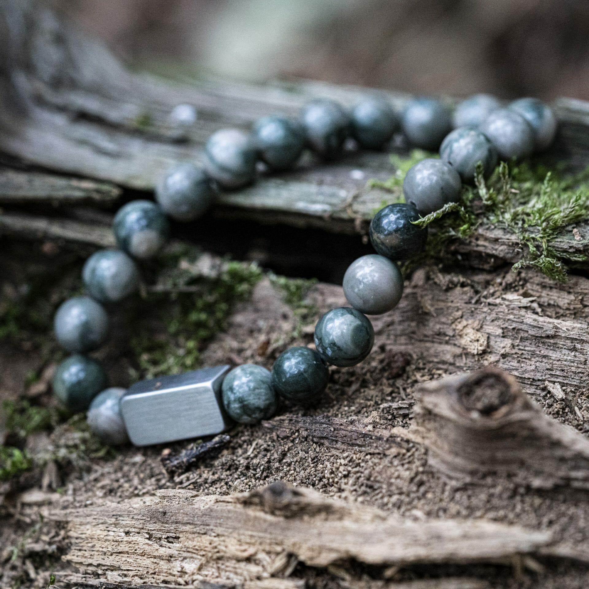 Groene Serpentine – Natuurstenen kralen armband