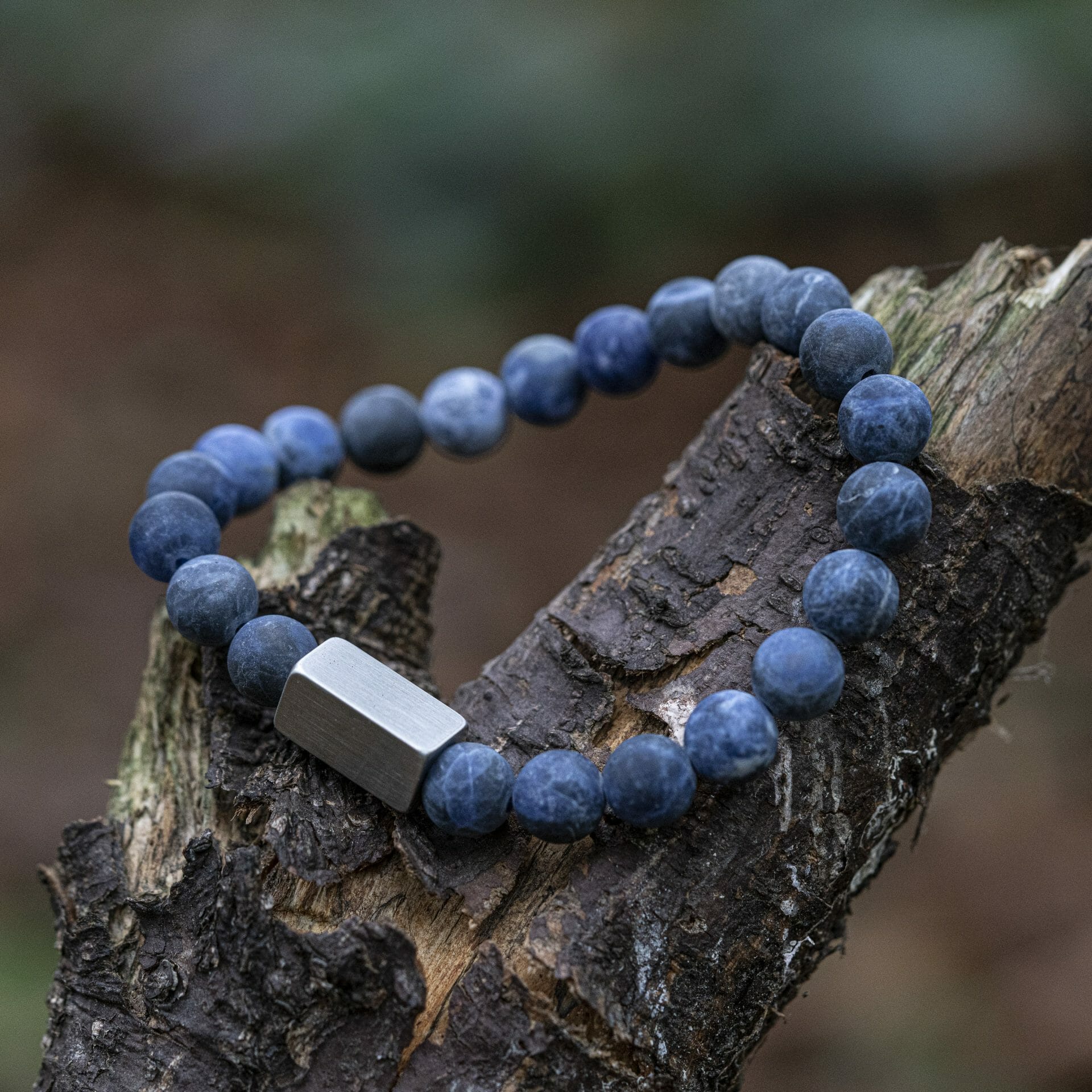 Bevroren Matte Sodaliet – Kralen Armband + Gravure