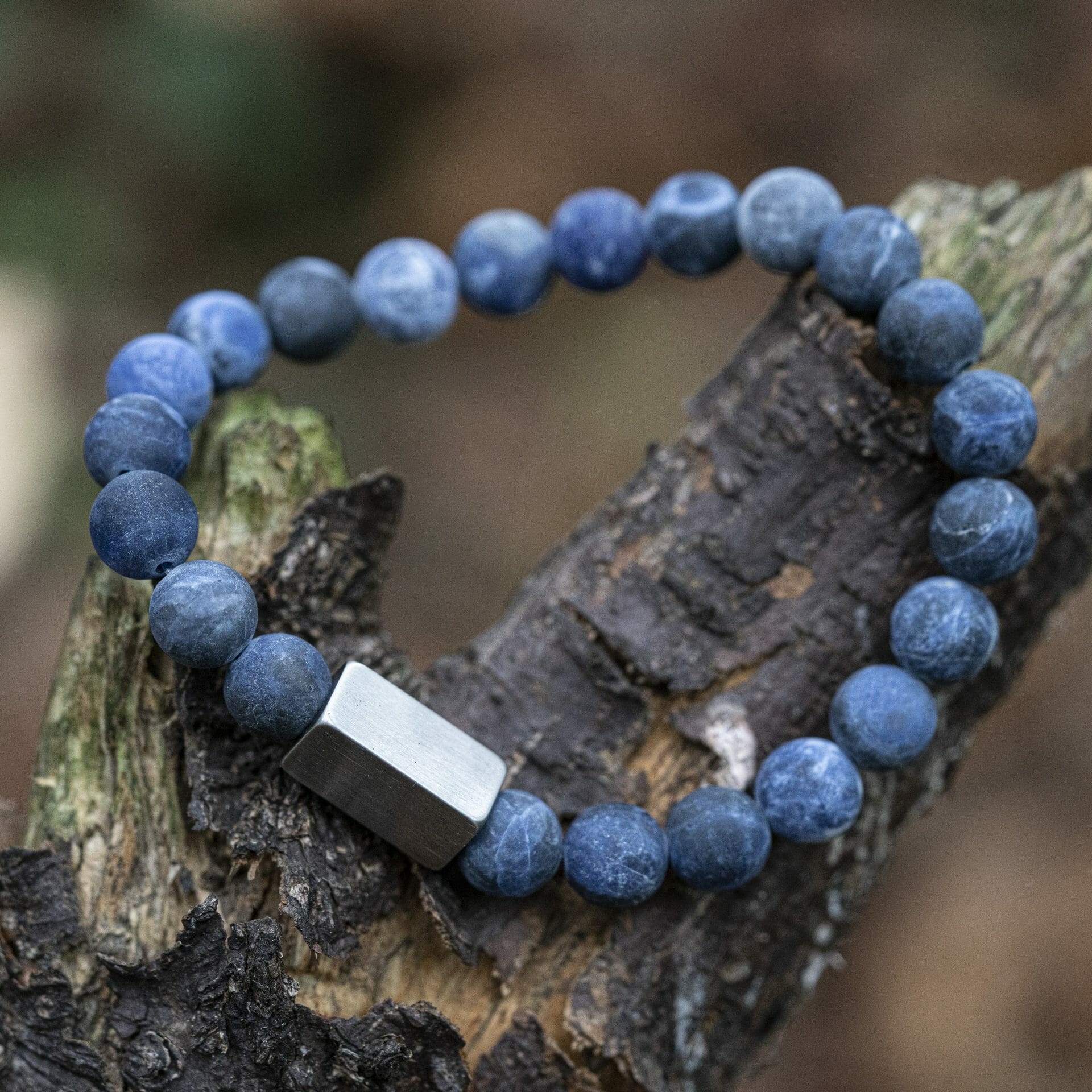 Bevroren Matte Sodaliet – Kralen Armband + Gravure