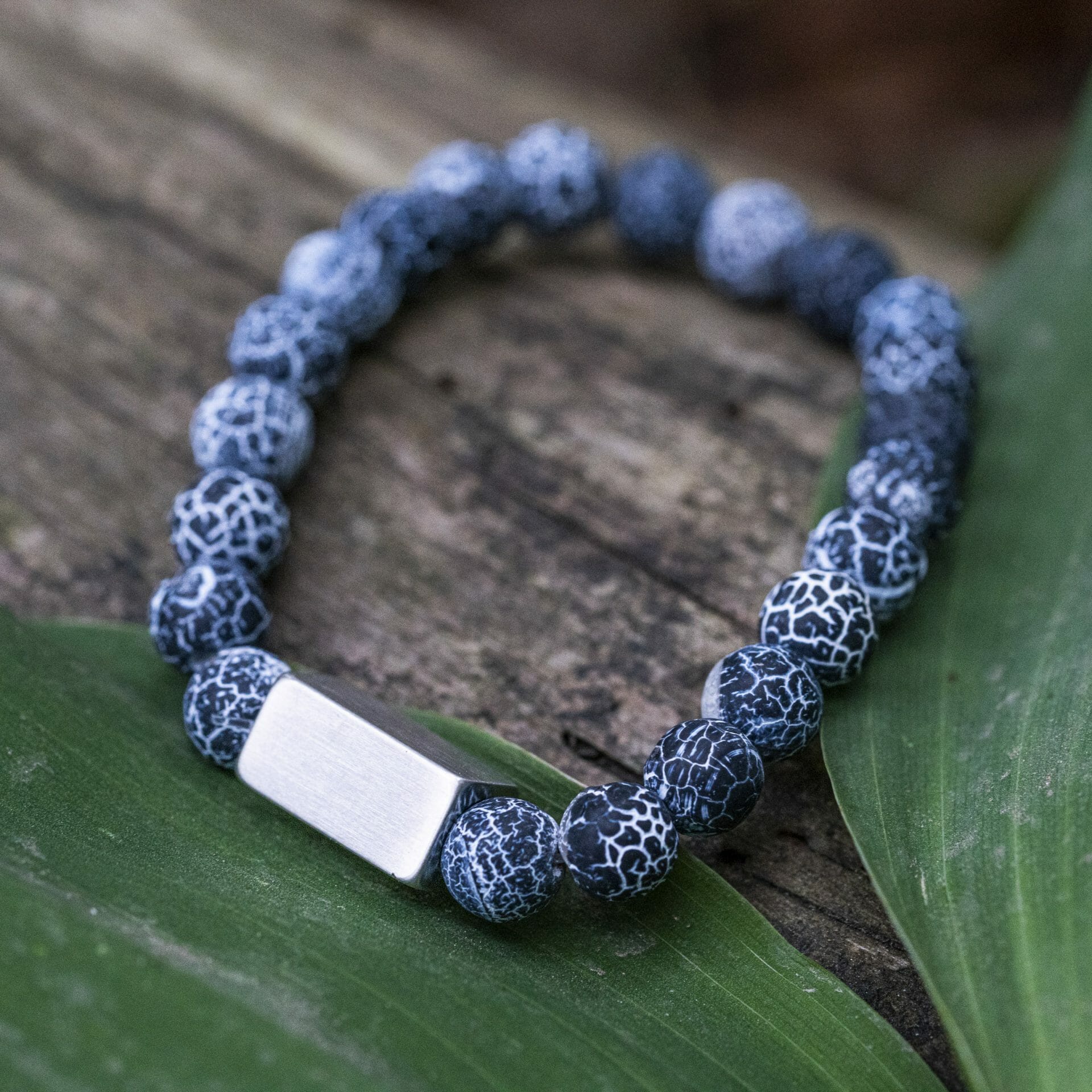 Ocean Blue 🌊 Blauwe Agaat Armband – Natuurstenen Kralen