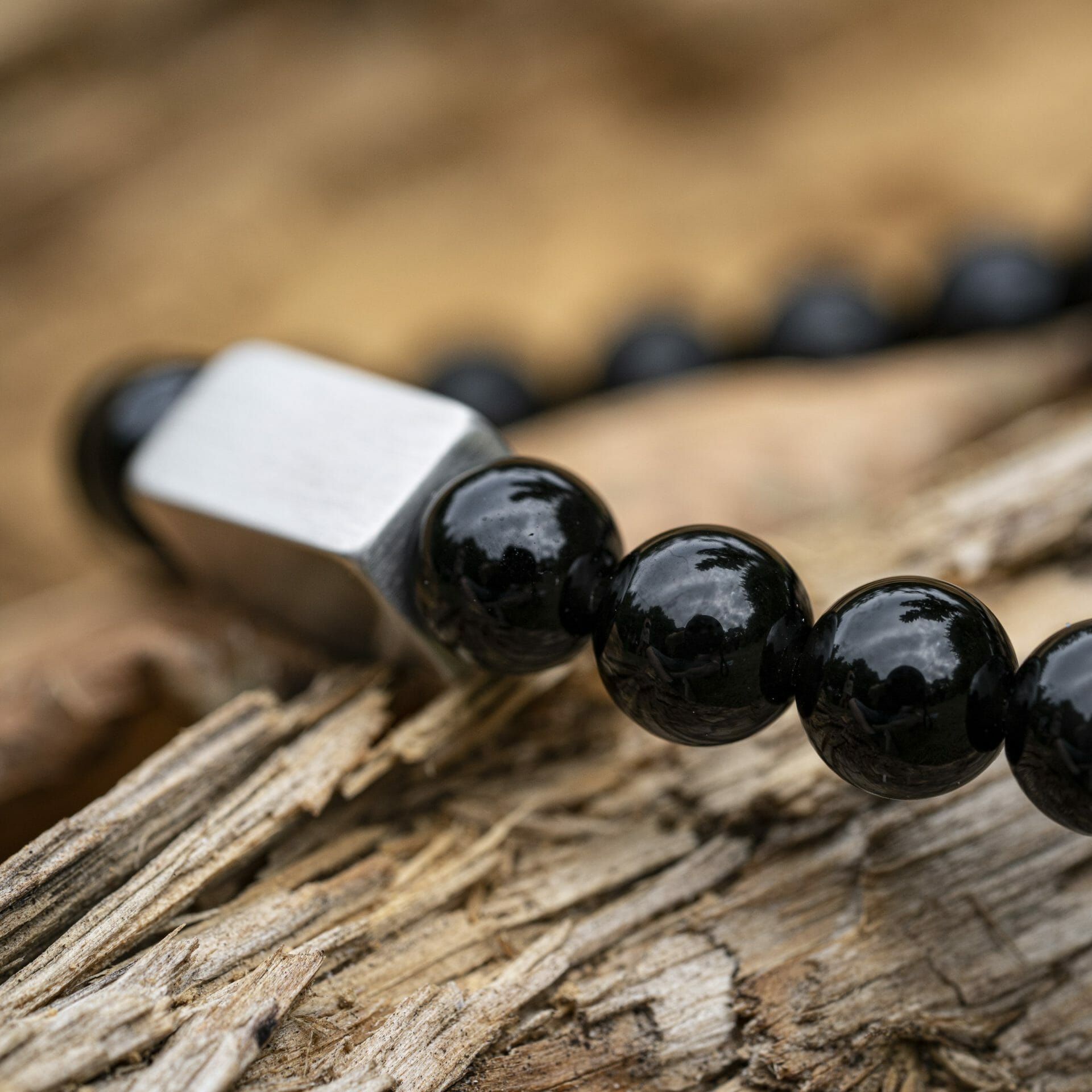 Obsidian zwarte natuurstenen Kralen Armband