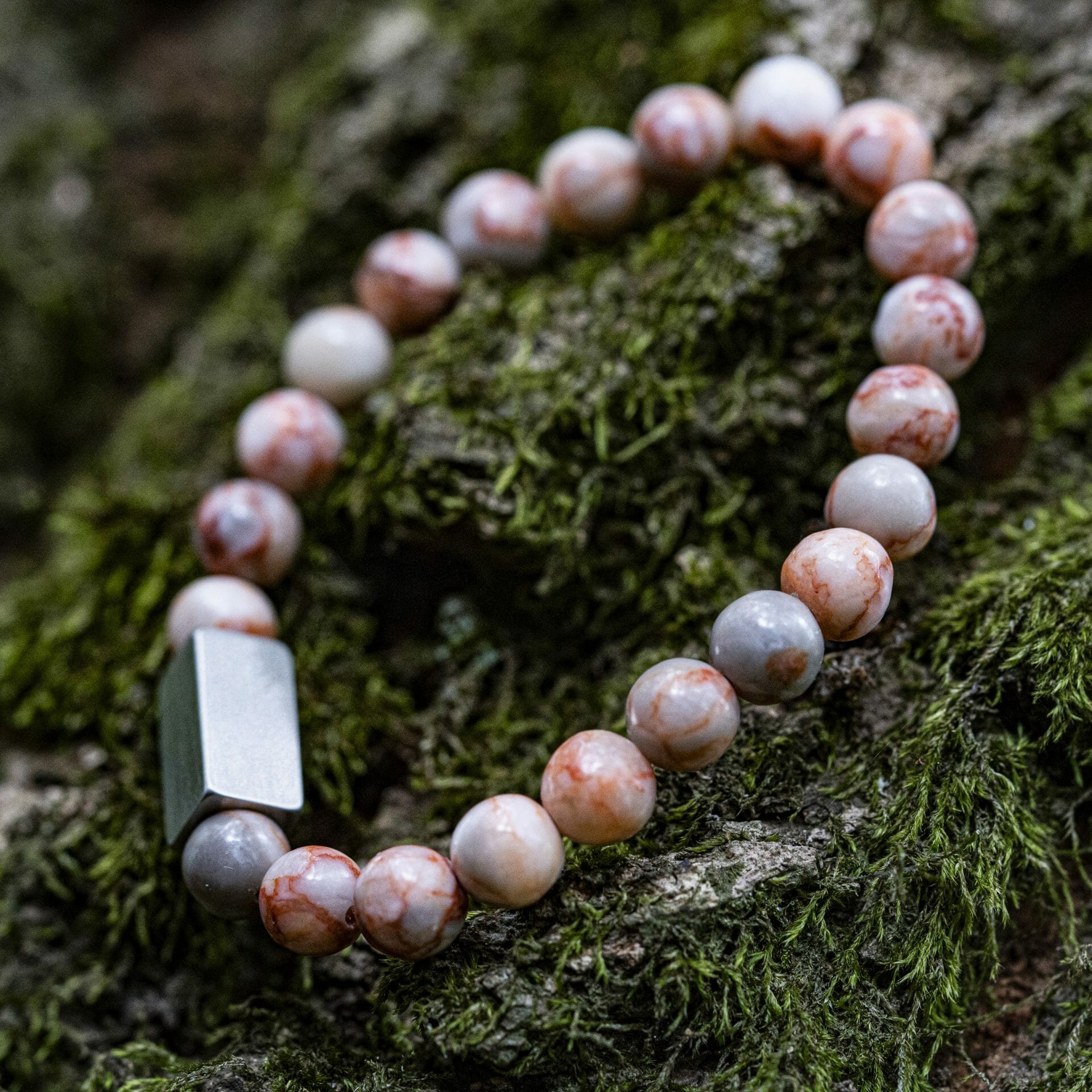 Roze Jasper Netstone - 8mm Kralen Armband