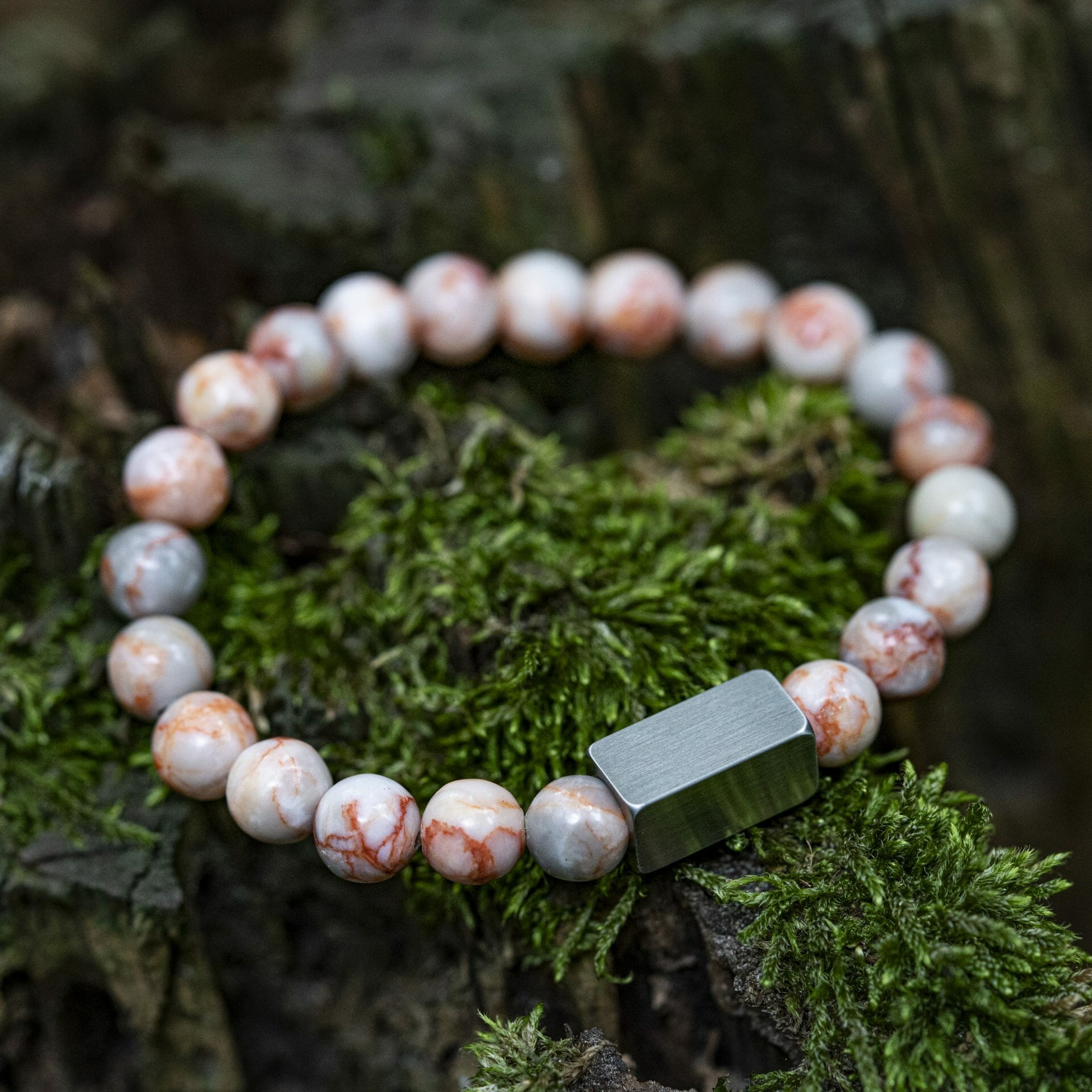 Roze Jasper Netstone - 8mm Kralen Armband
