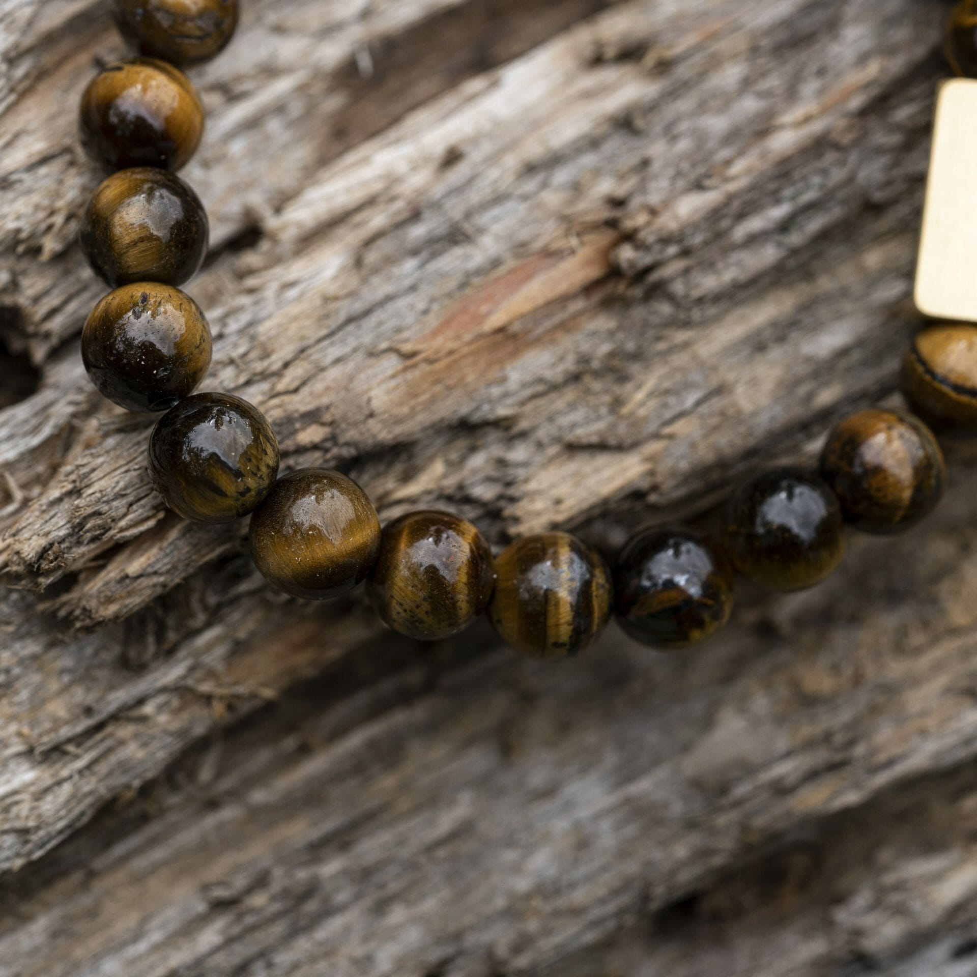 Tijger ogen / Tiger Eye - 8mm Kralen Armband + Naamgravure