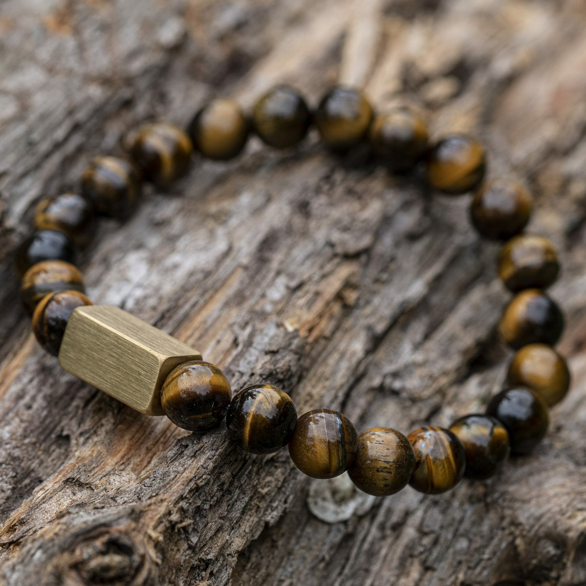 Tijger ogen / Tiger Eye - 8mm Kralen Armband + Naamgravure