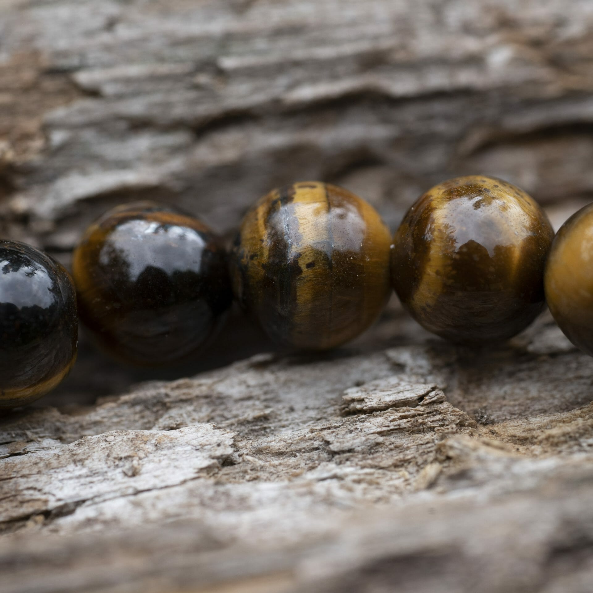 Tijger ogen / Tiger Eye - 8mm Kralen Armband + Naamgravure