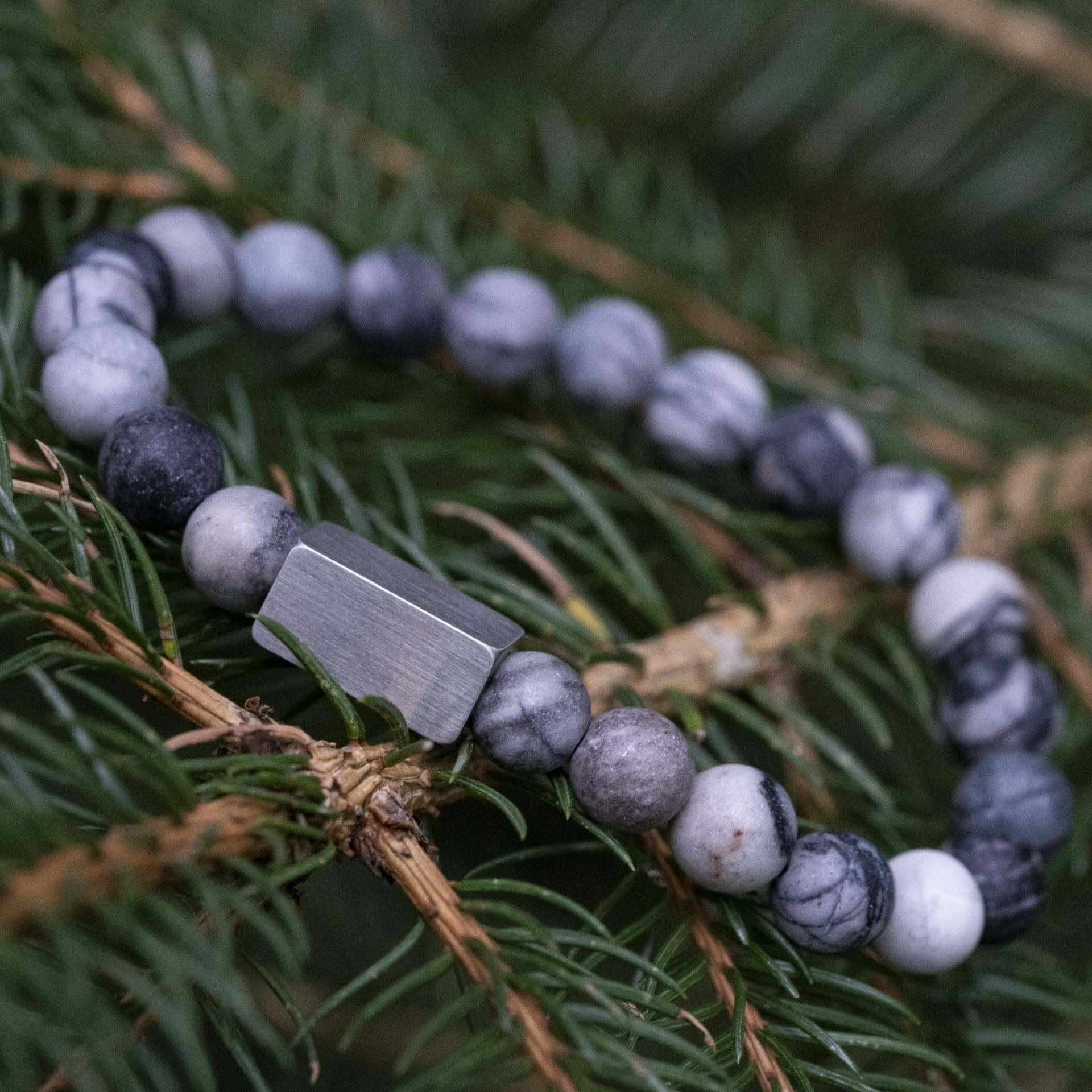 'Elias' Frosted Silk Netstone – Kralen armband 8mm