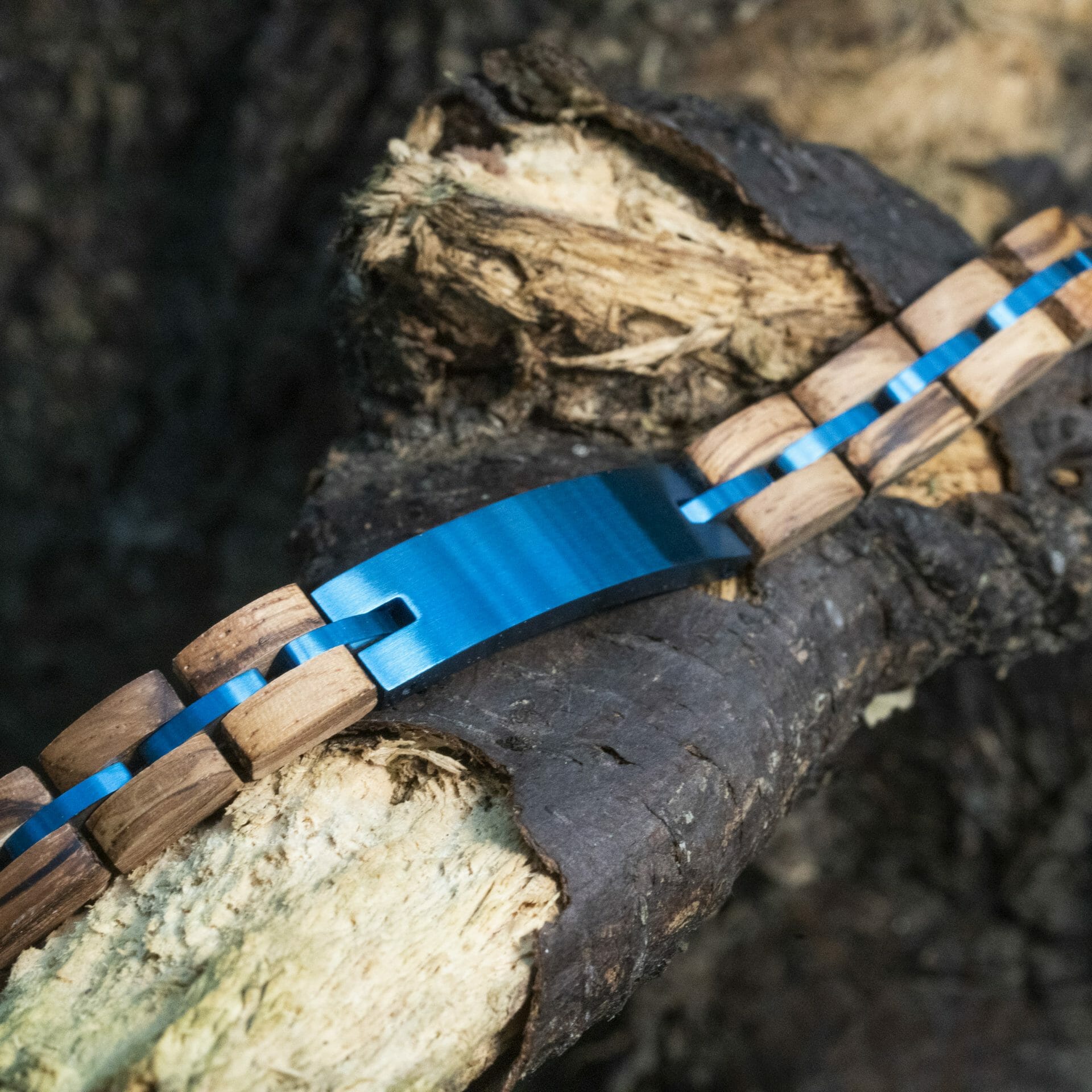 Sapphire Blue - Gepersonaliseerde Houten Armband