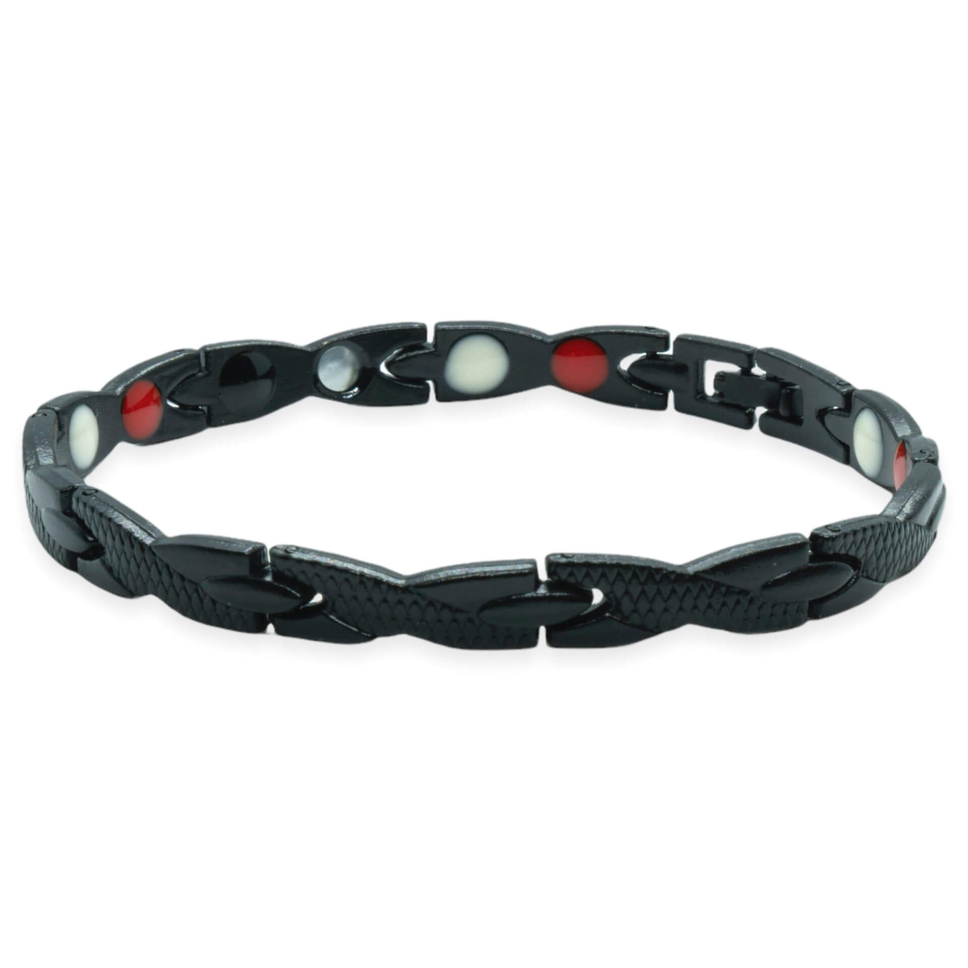 Magneet Armband - Snake Grey Black