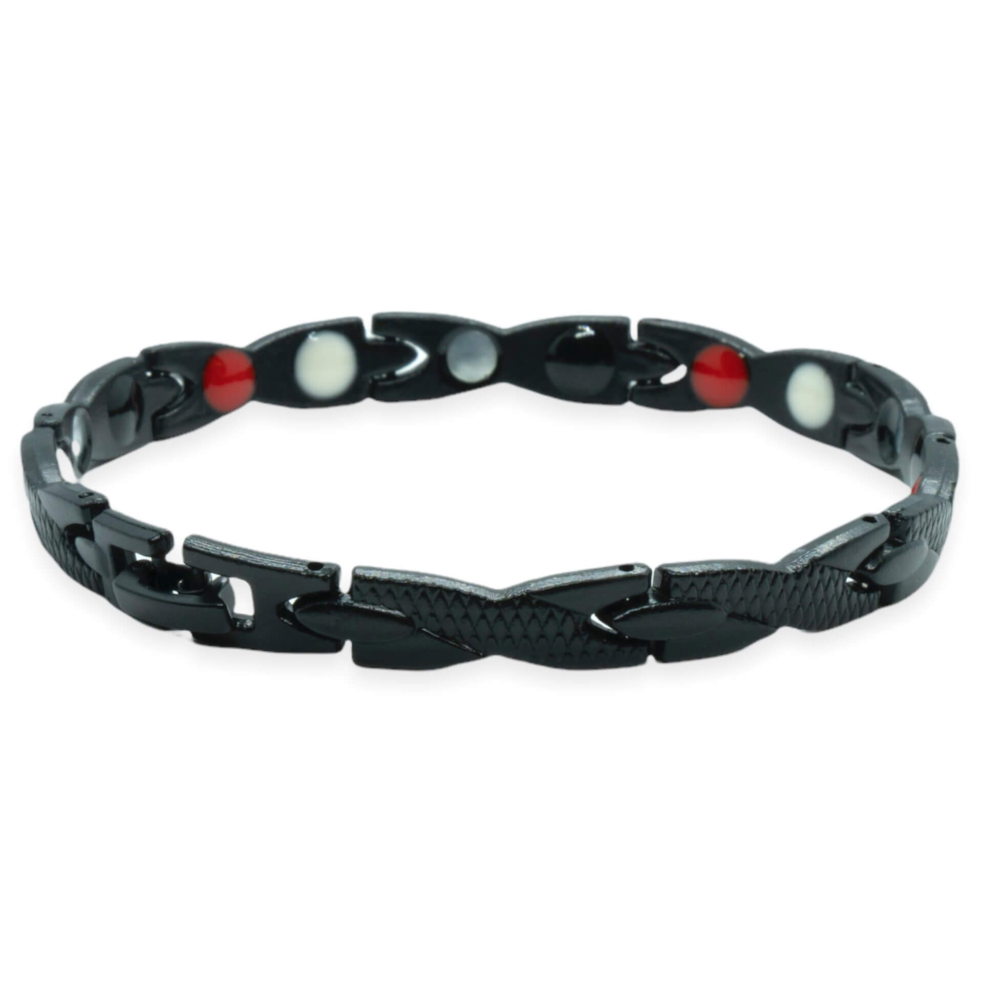 Magneet Armband - Snake Grey Black