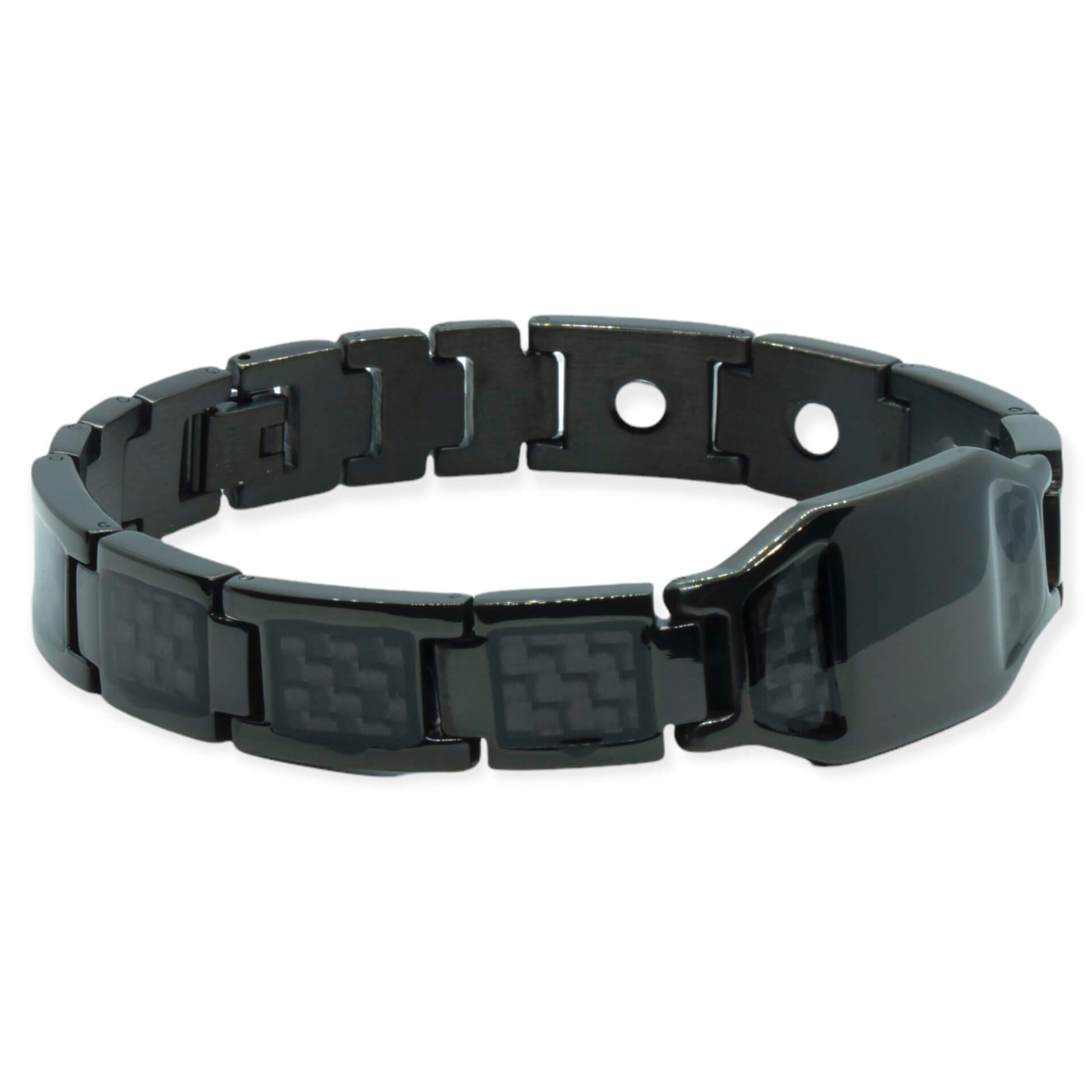 Magneet Armband – Black carbon + eigen tekst of symbool