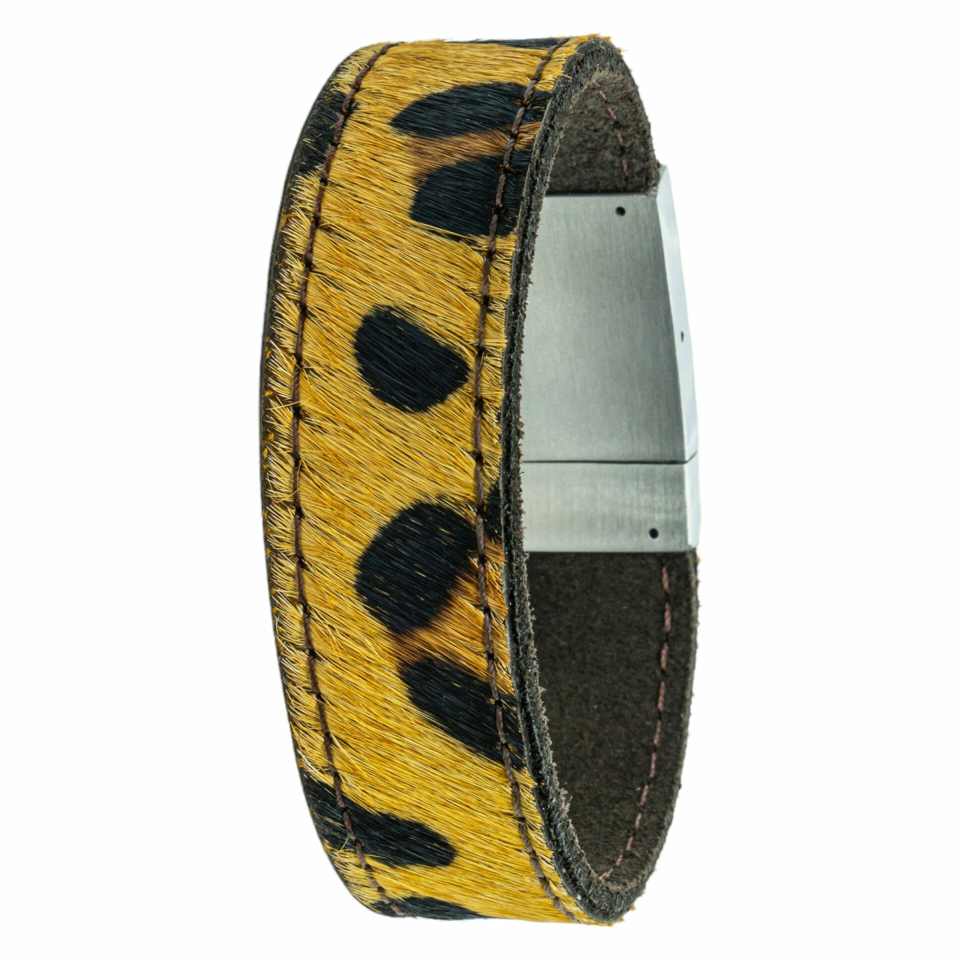 Luipaard print leren Fotoarmband met eigen foto