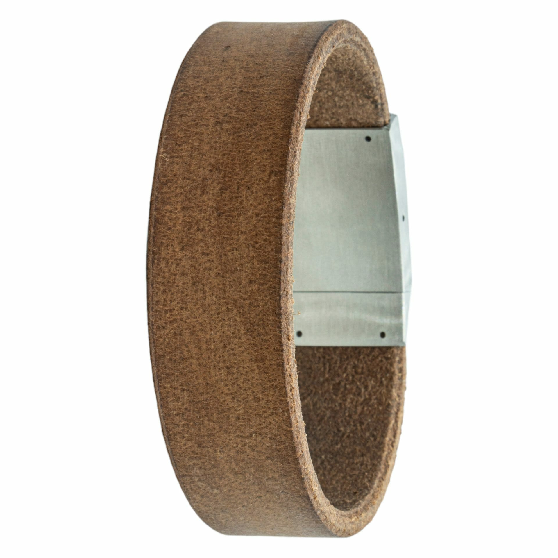 Foto armband met eigen foto Beige leer