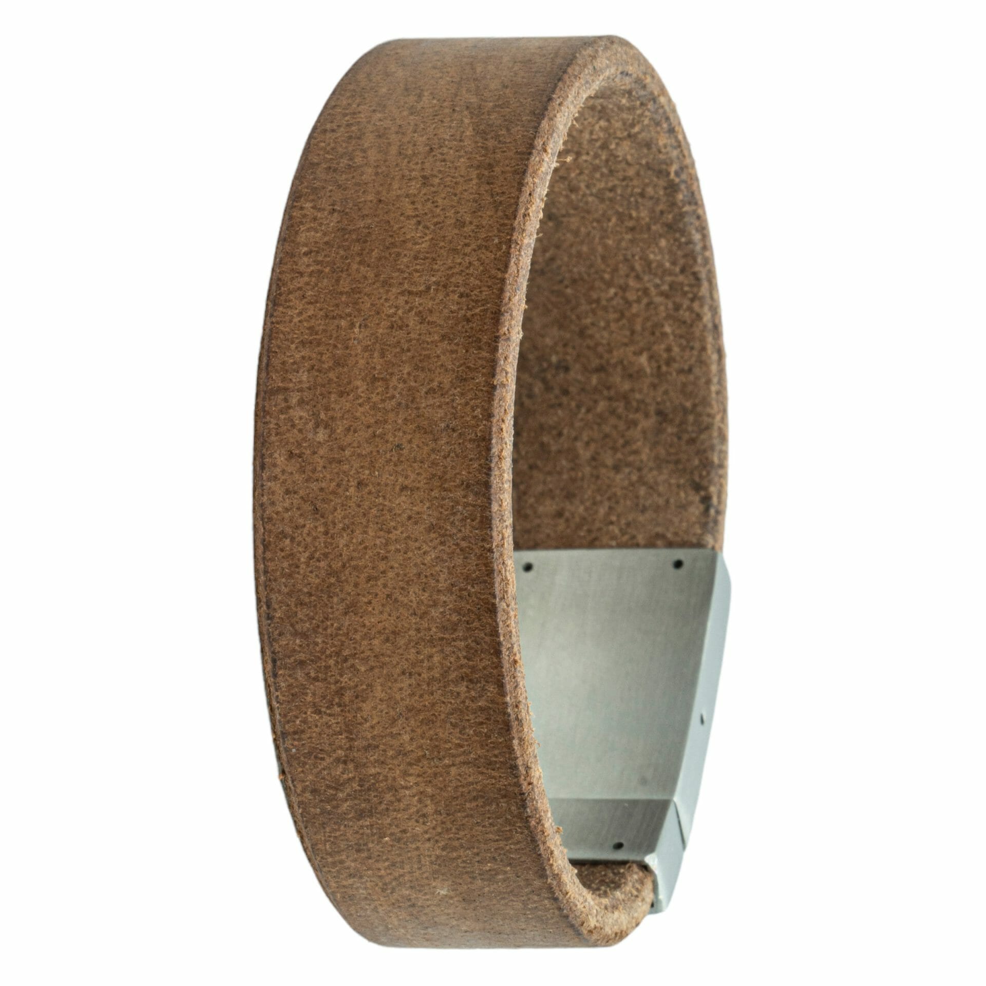 Foto armband met eigen foto Beige leer