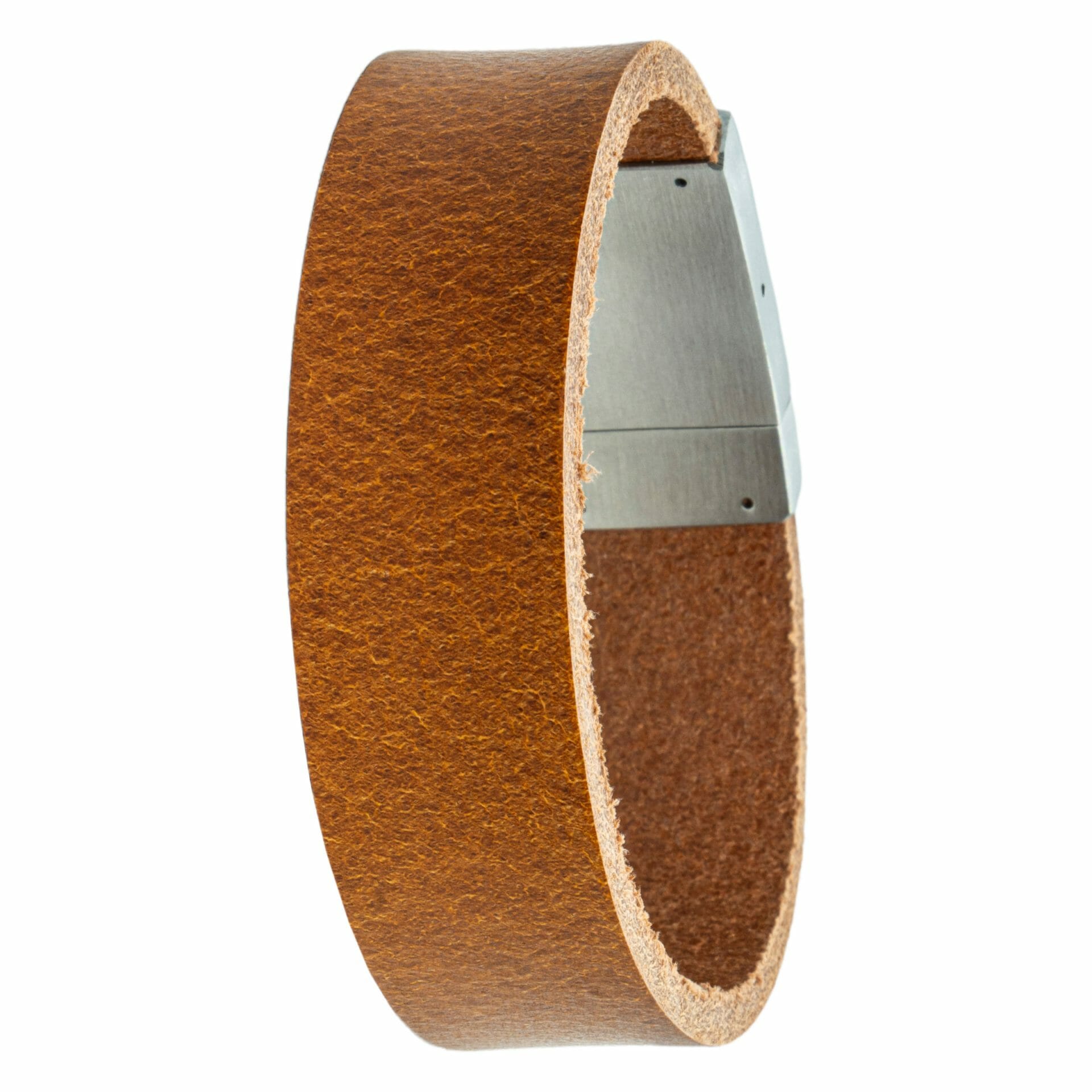 Cognac leren Fotoarmband met eigen foto