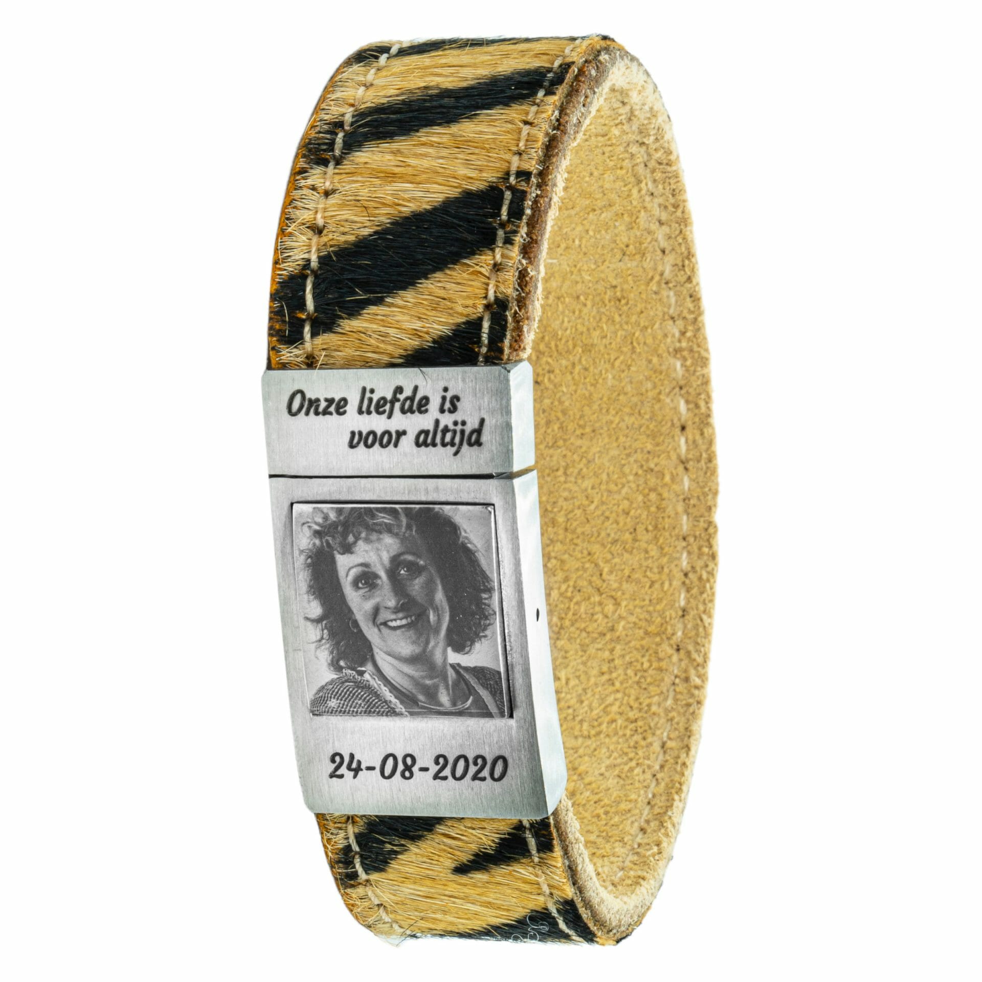 Tiger King fotoarmband – tijger leer met eigen foto