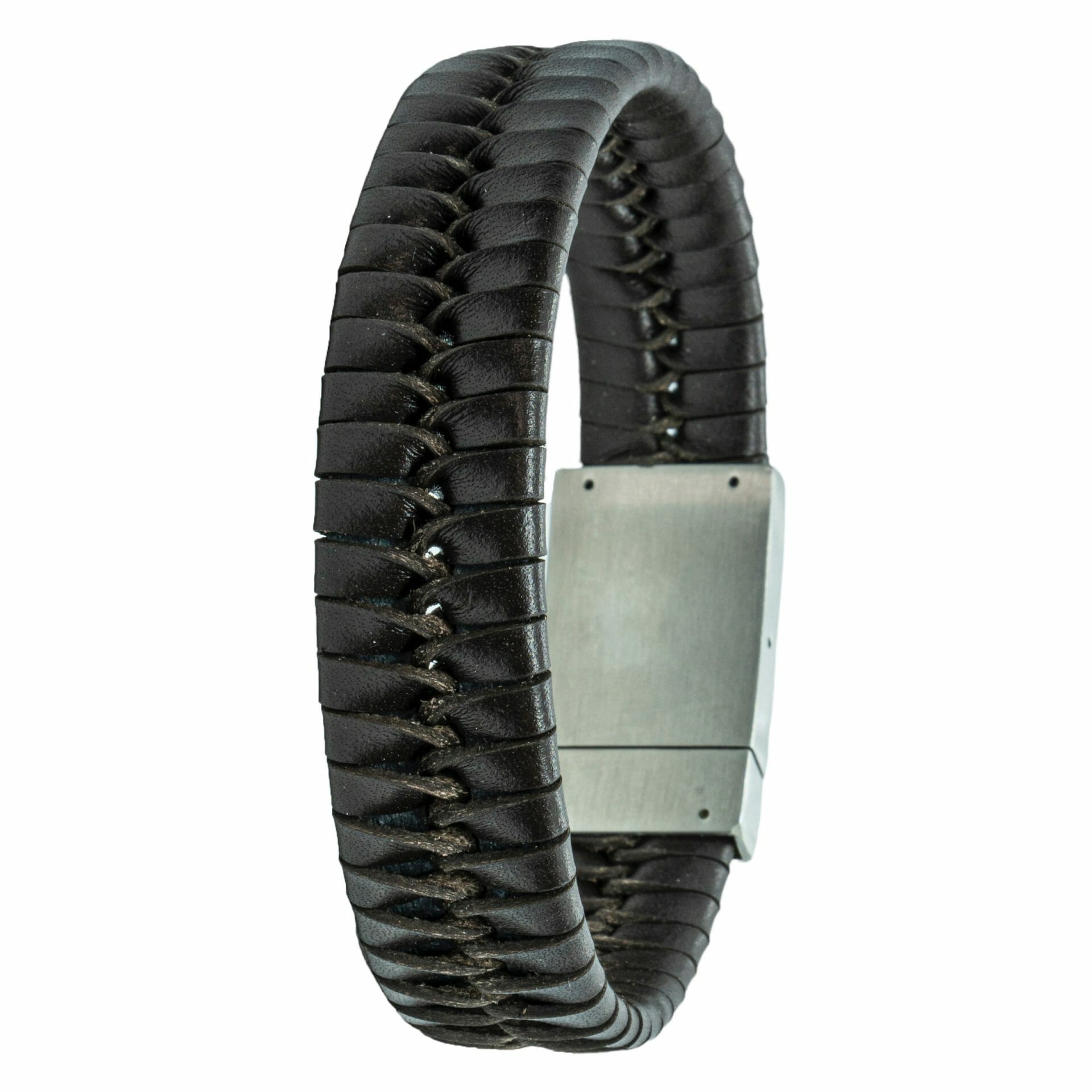 Pootafdruk of huisdier foto op armband - Gevlochten leer