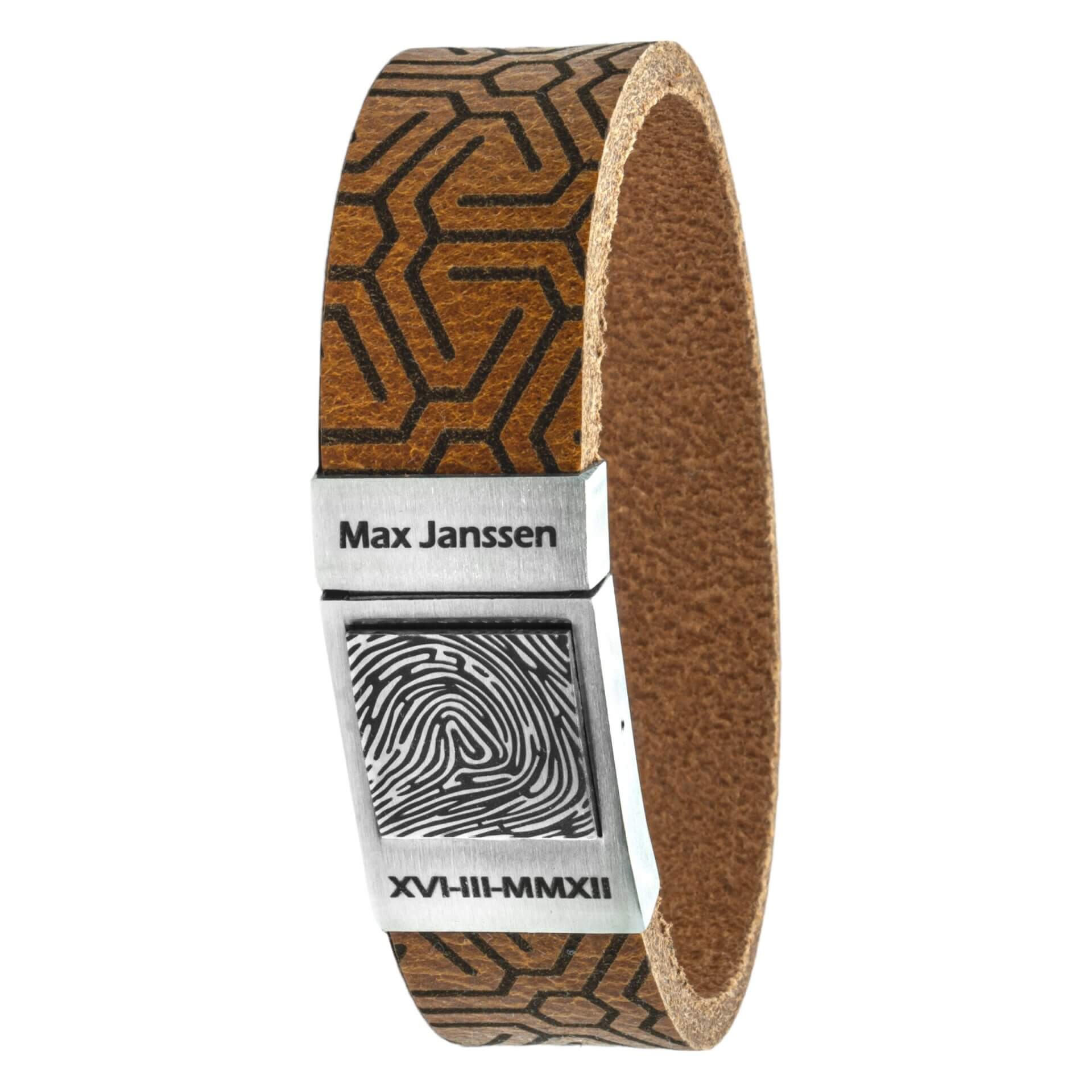 Aviator – Eigen vingerafdruk op leren armband