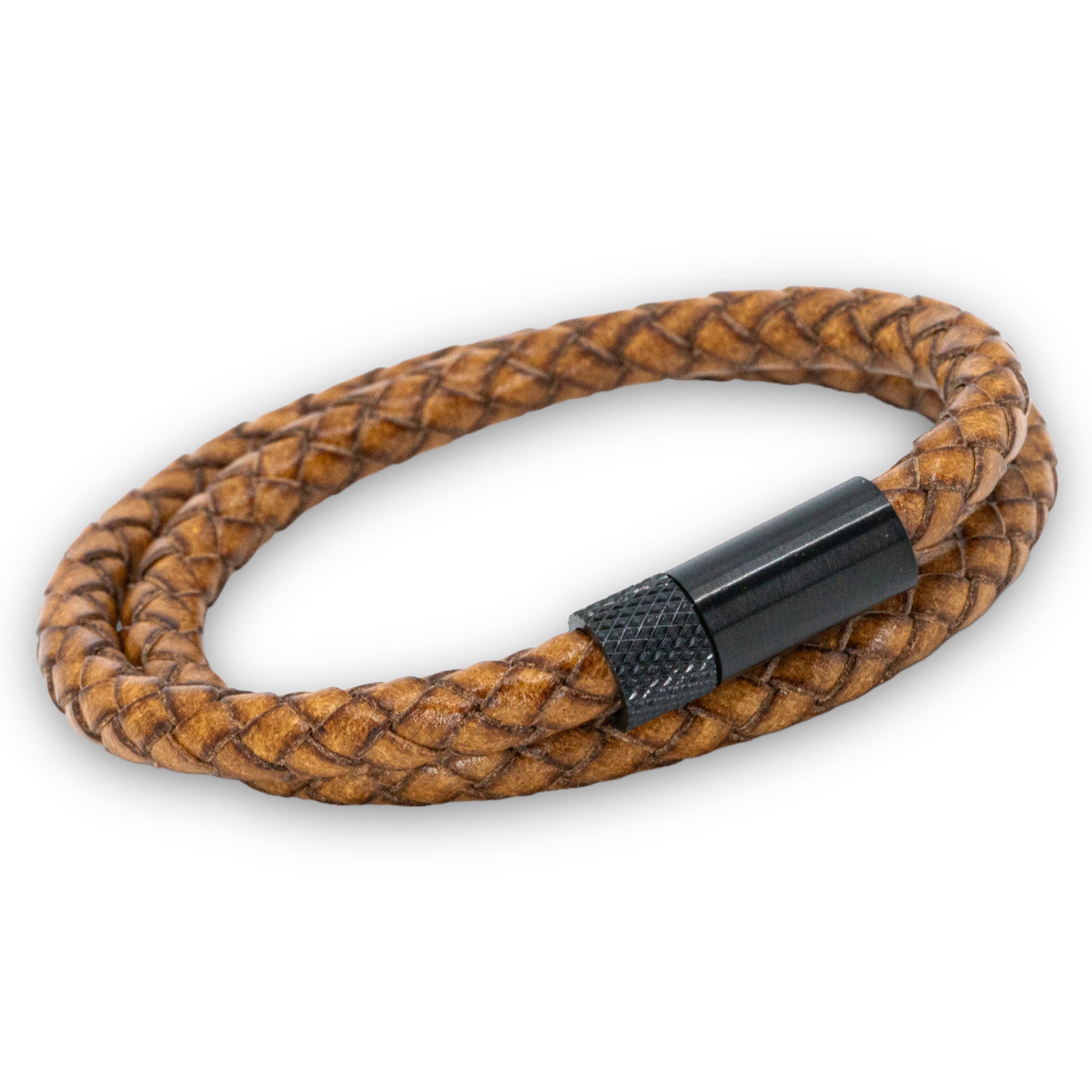 Dubbel gevlochten armband | Italiaans Valiano™ 6mm leer