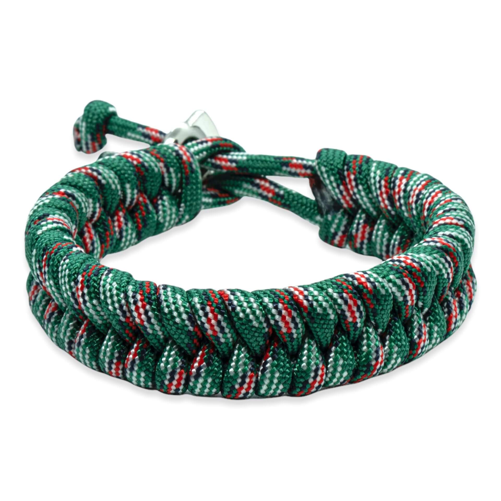 Viking Armband – Scandinavisch Gevlochten Touw (Groen/zwart/rood/blauw)