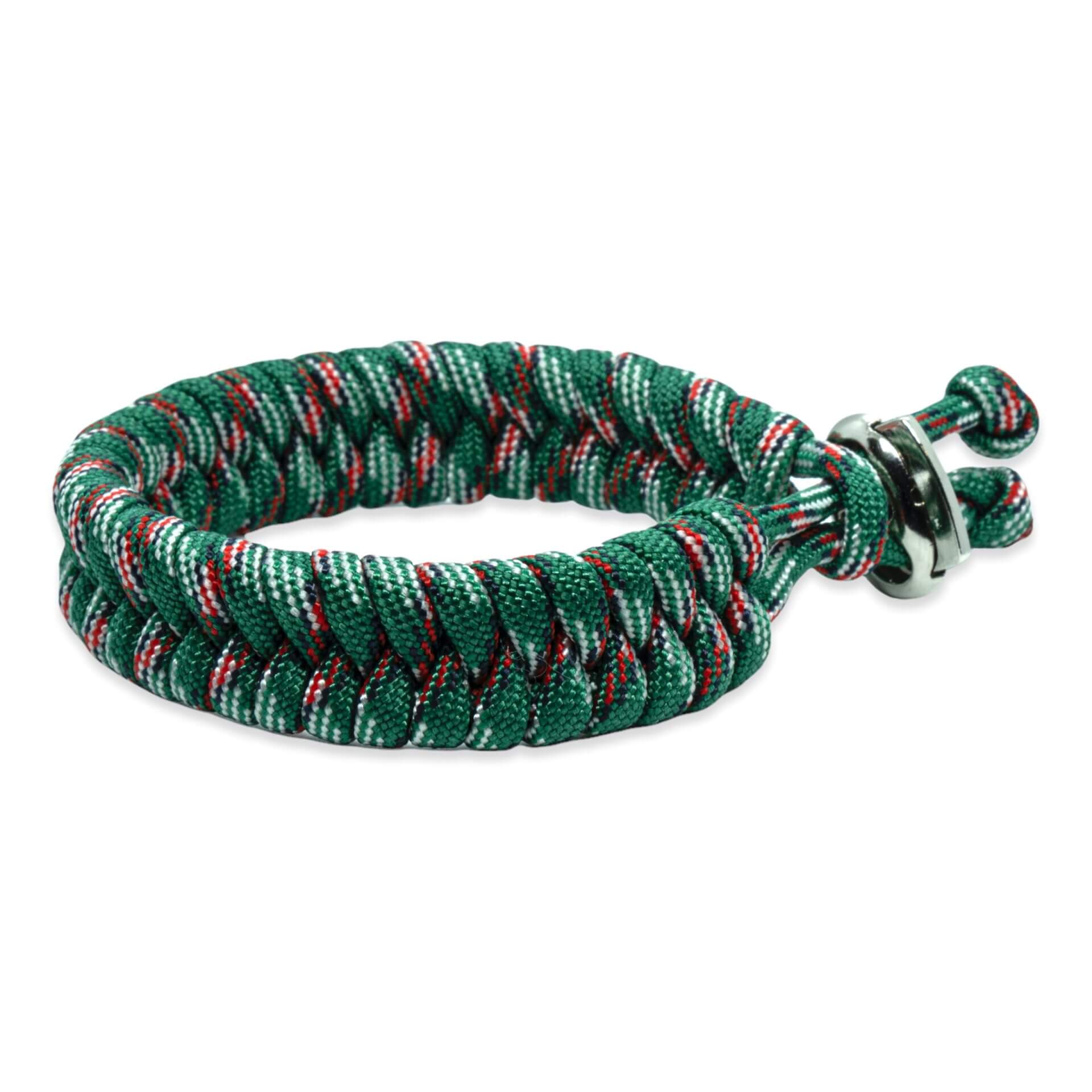Viking Armband – Scandinavisch Gevlochten Touw (Groen/zwart/rood/blauw)