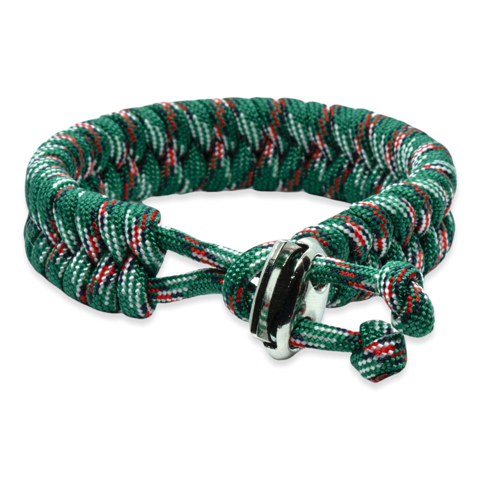 Viking Armband – Scandinavisch Gevlochten Touw (Groen/zwart/rood/blauw)