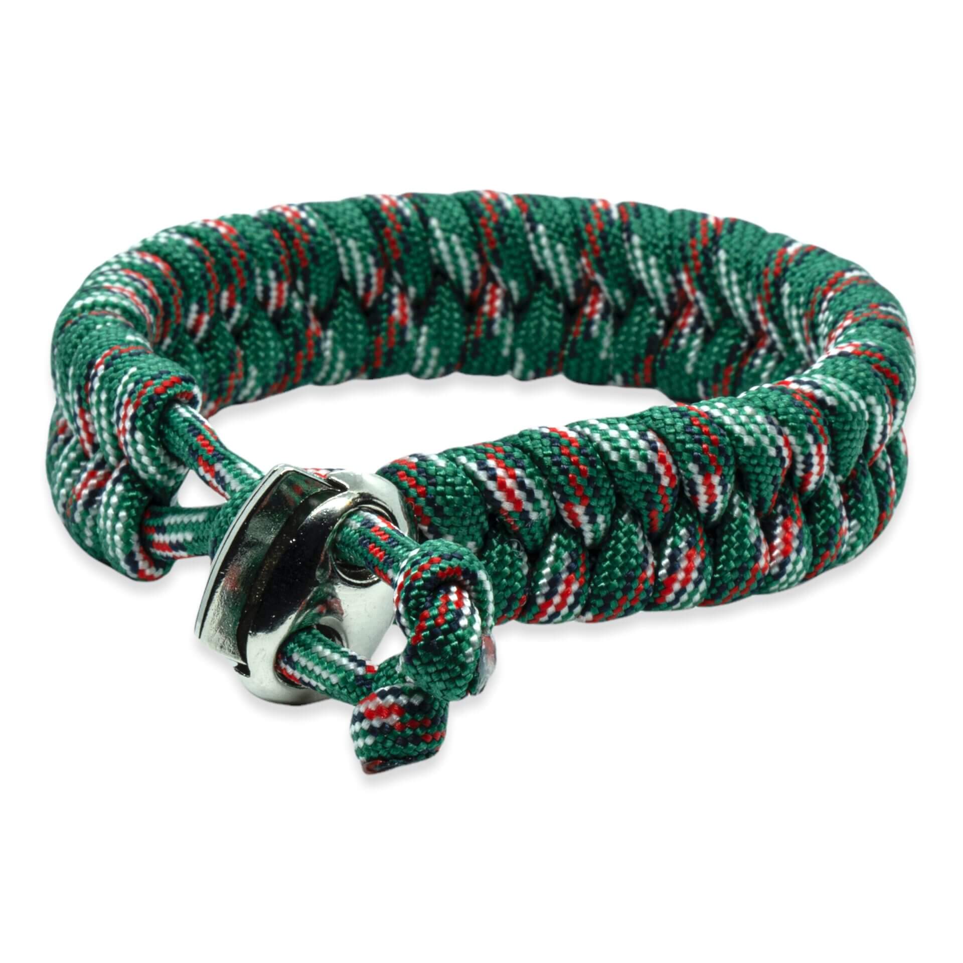 Viking Armband – Scandinavisch Gevlochten Touw (Groen/zwart/rood/blauw)