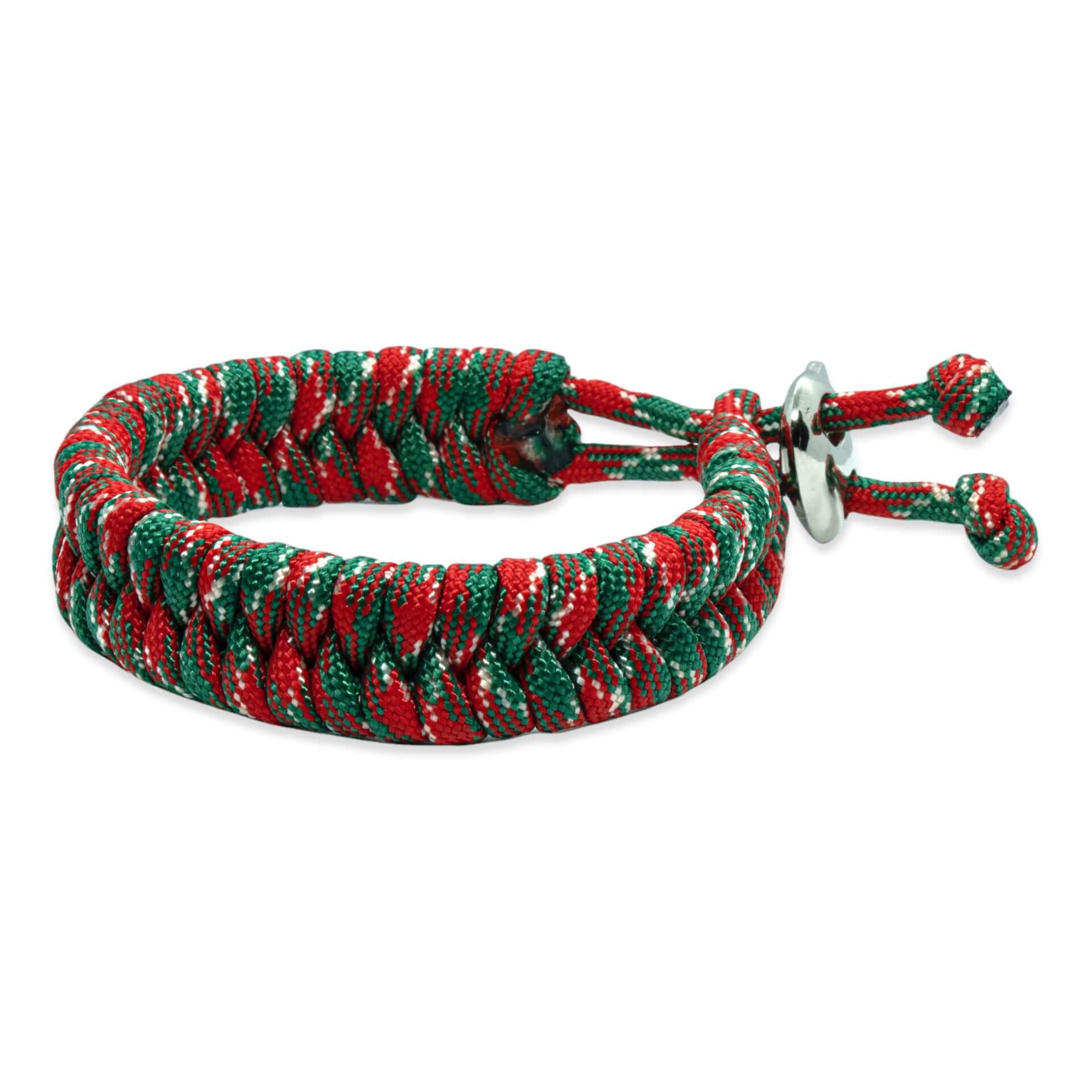 Viking Armband – Scandinavisch Gevlochten Touw (Rood/Groen/Wit)