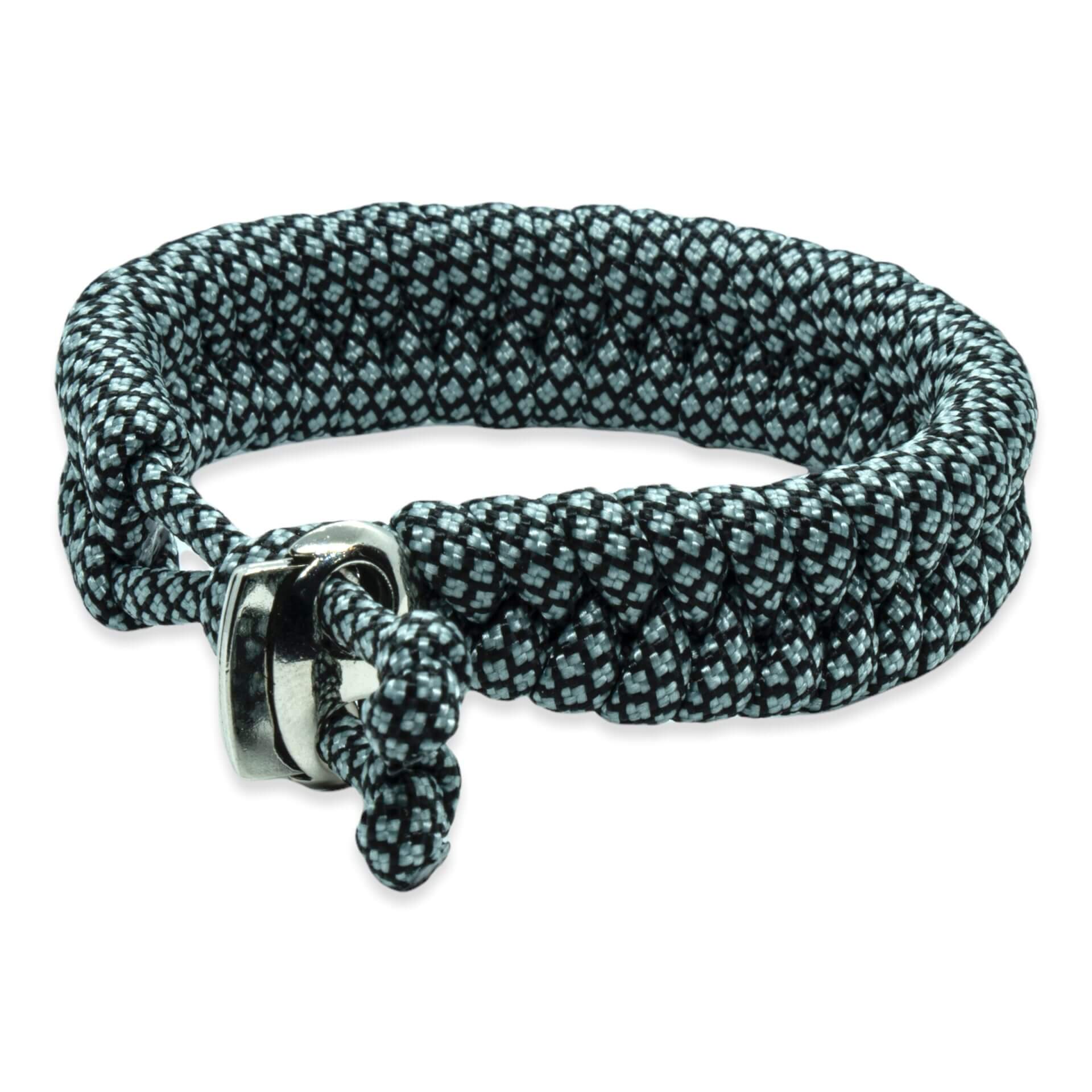 Viking Armband - Scandinavisch Gevlochten Touw (Grijs / zwart)