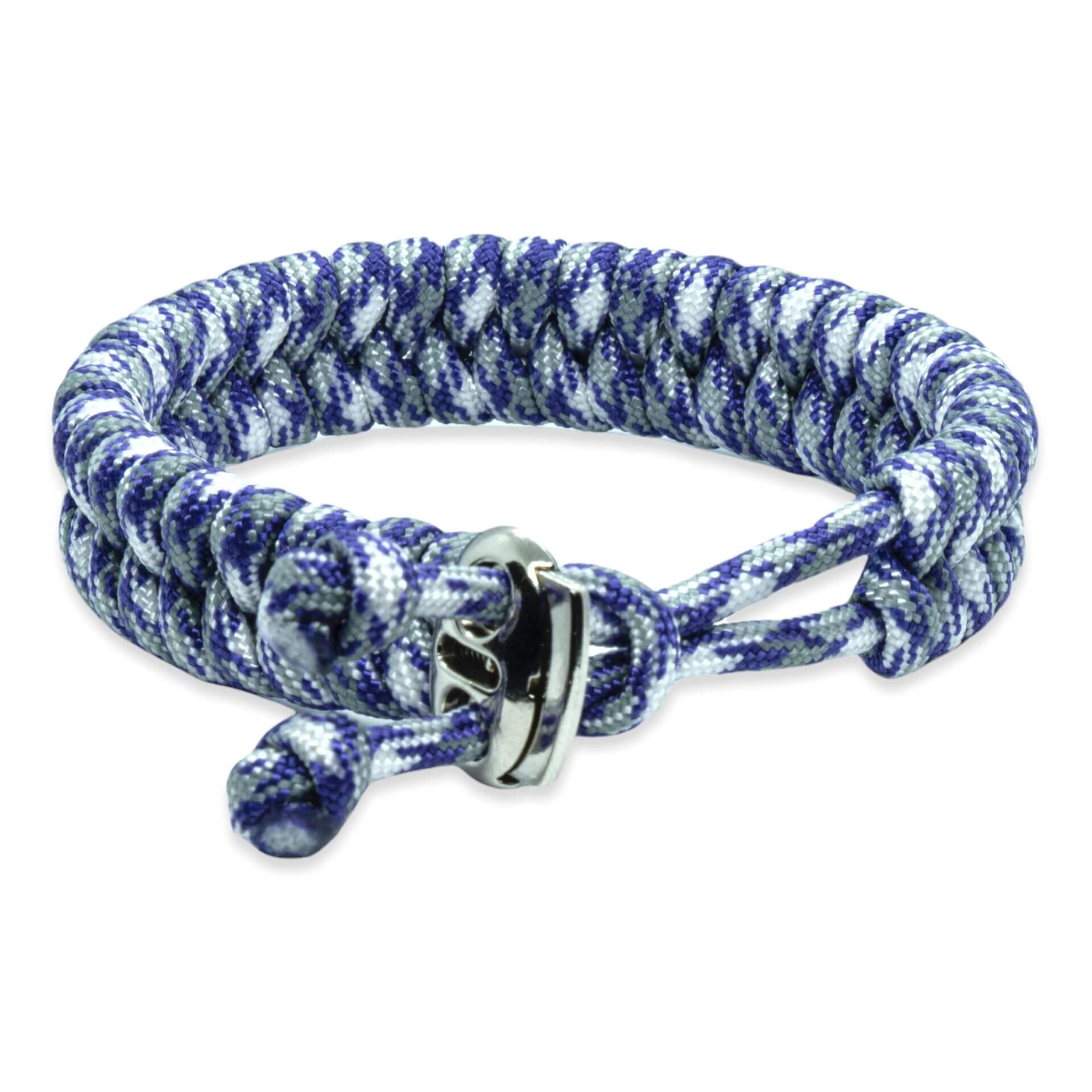 Viking Armband – Scandinavisch Gevlochten Touw (Blauw Wit Grijs)