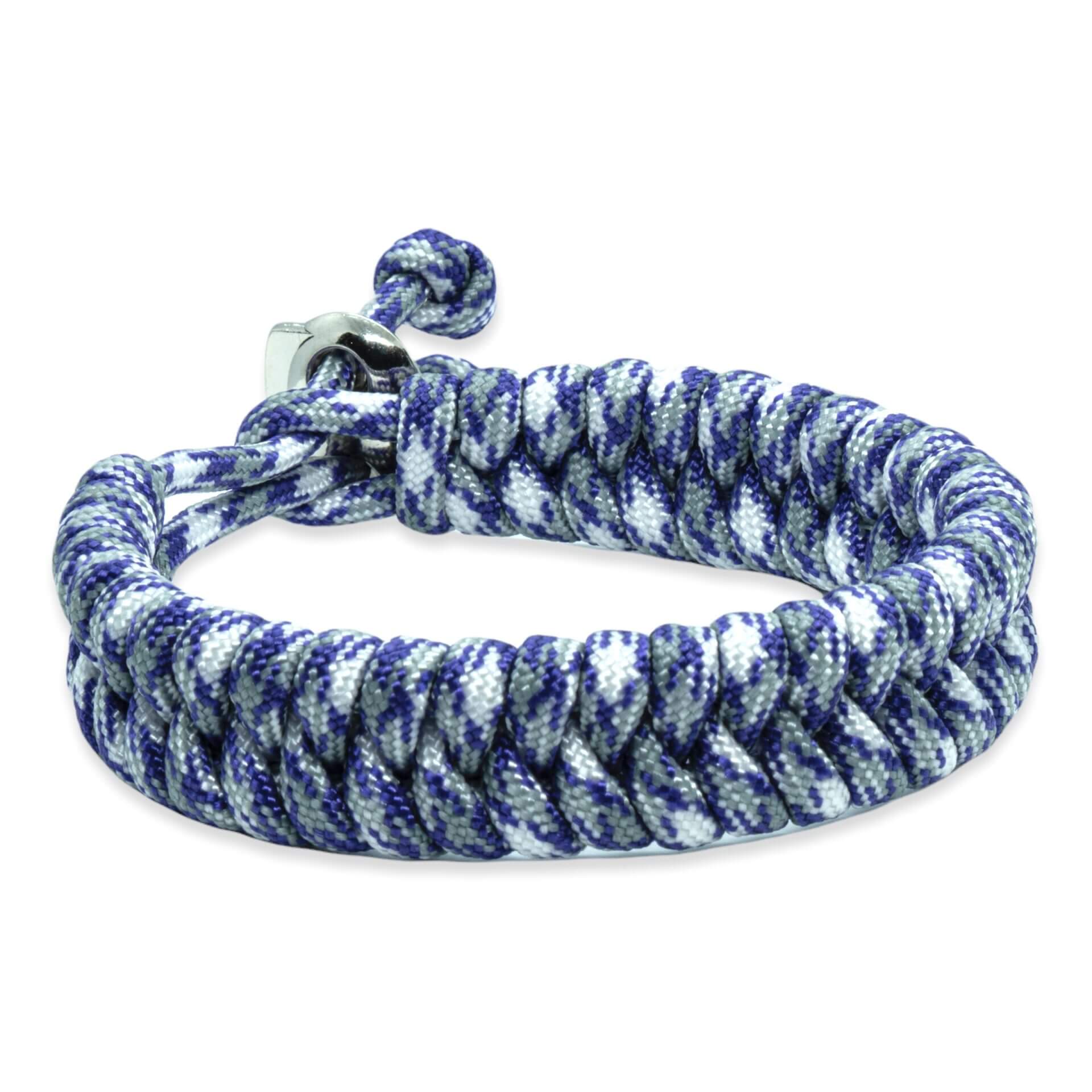 Viking Armband – Scandinavisch Gevlochten Touw (Blauw Wit Grijs)