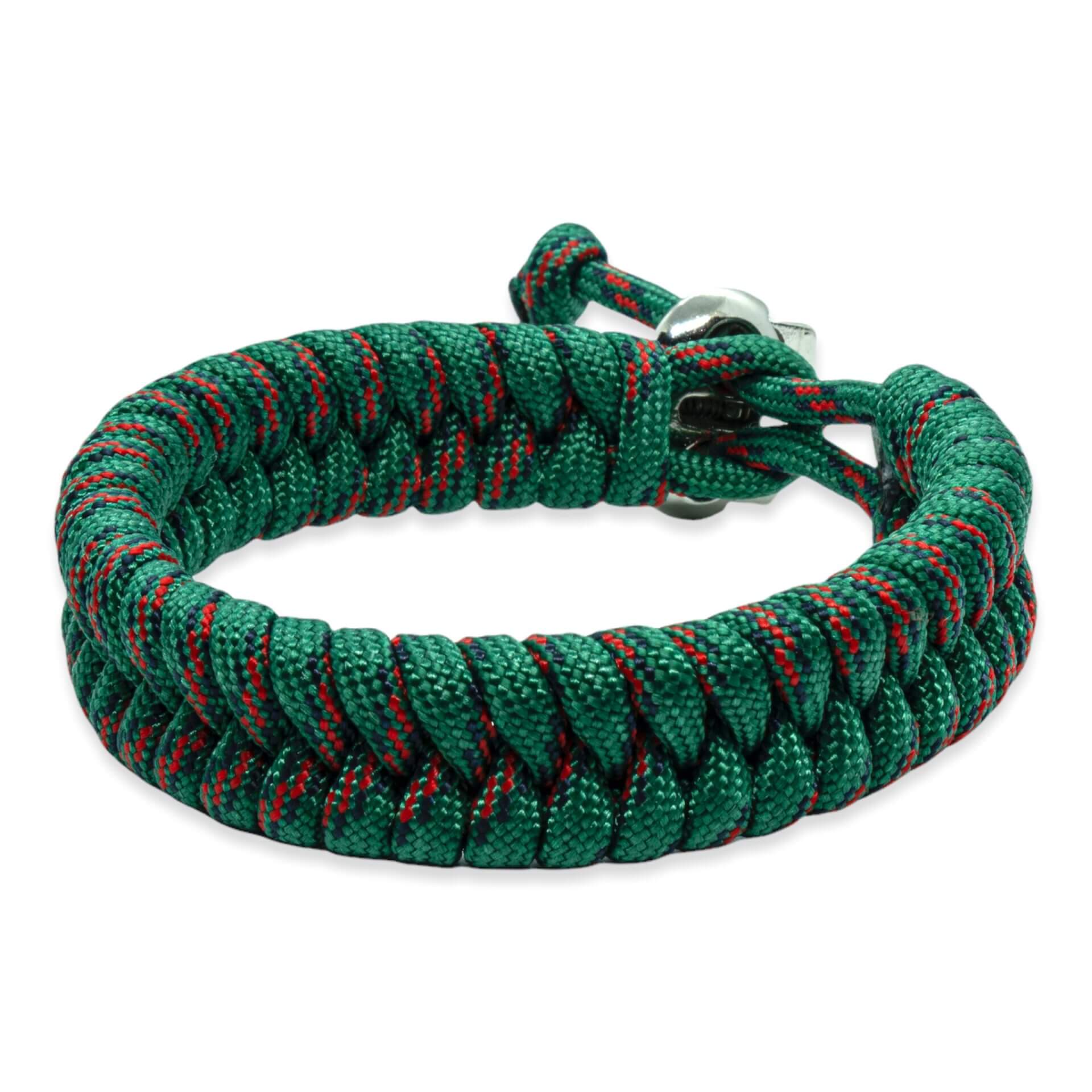 Zweedse staart armband - Groen zwart rode touw kleuren