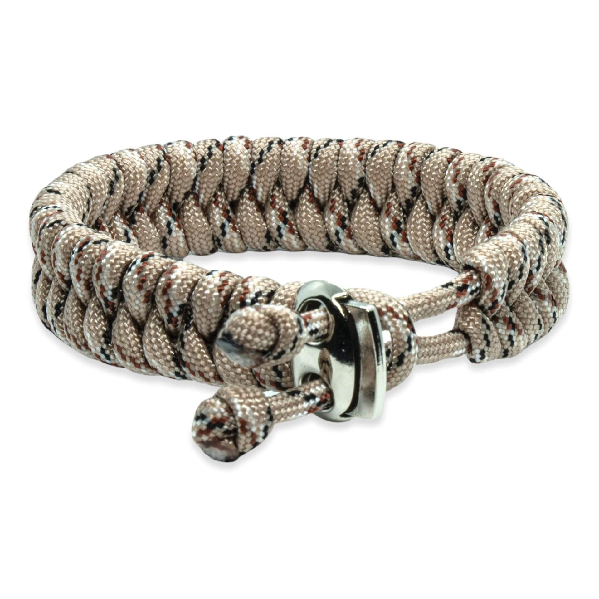 Viking Armband – Scandinavisch Gevlochten Touw (Zwart/Desert)