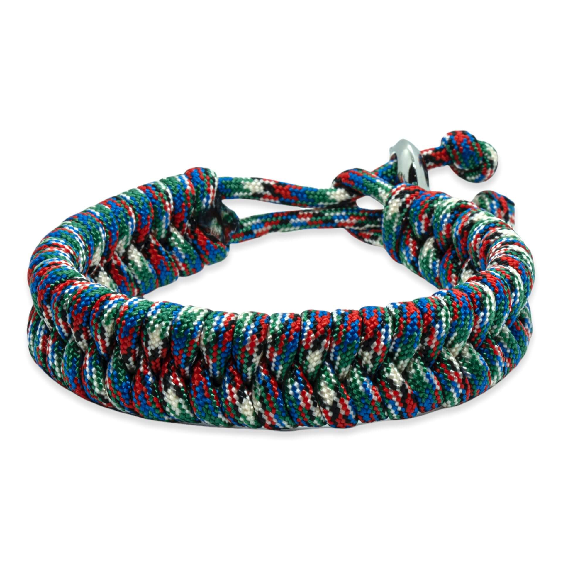 Viking Armband – Scandinavisch Gevlochten Touw (Groen/blauw/rood/wit)