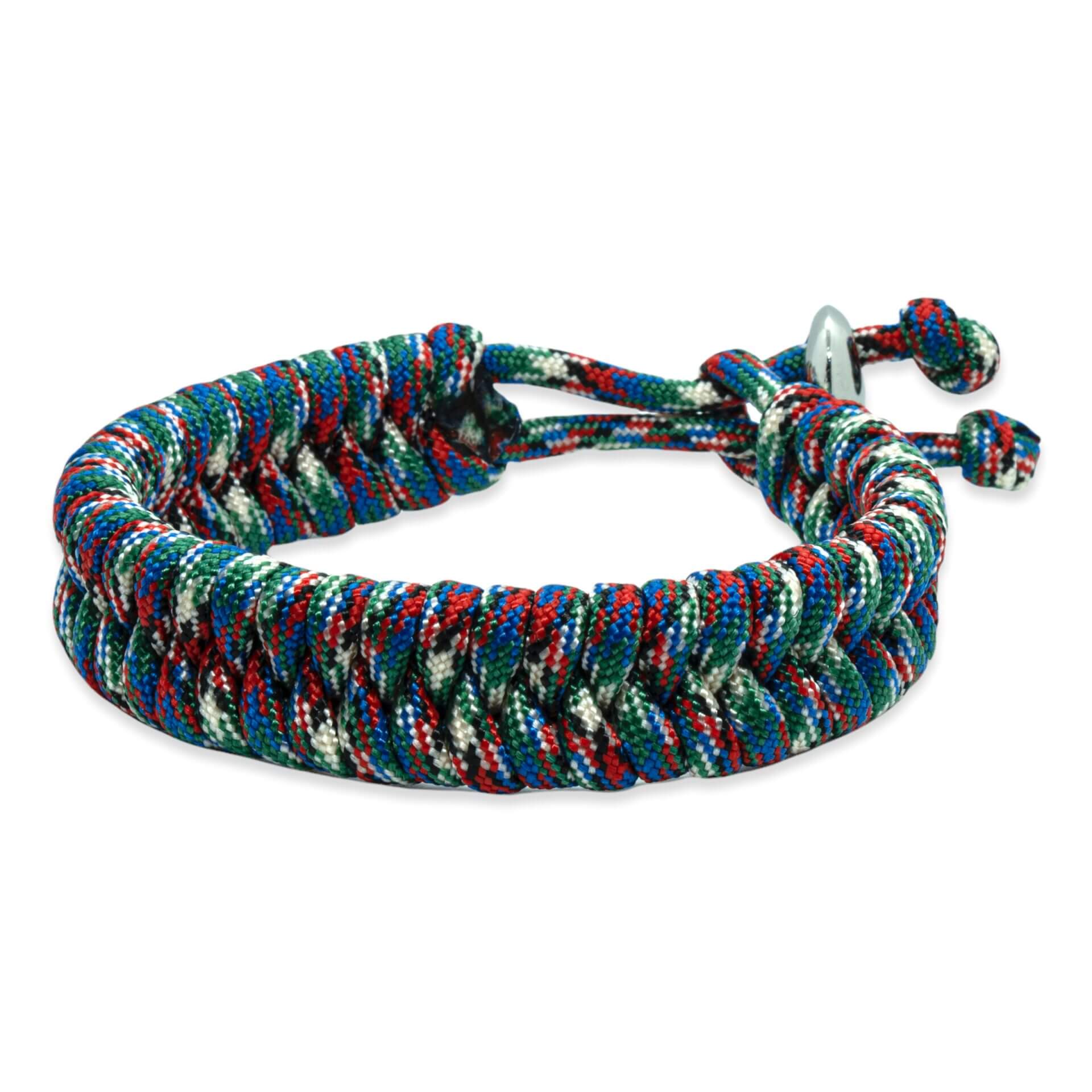 Viking Armband – Scandinavisch Gevlochten Touw (Groen/blauw/rood/wit)