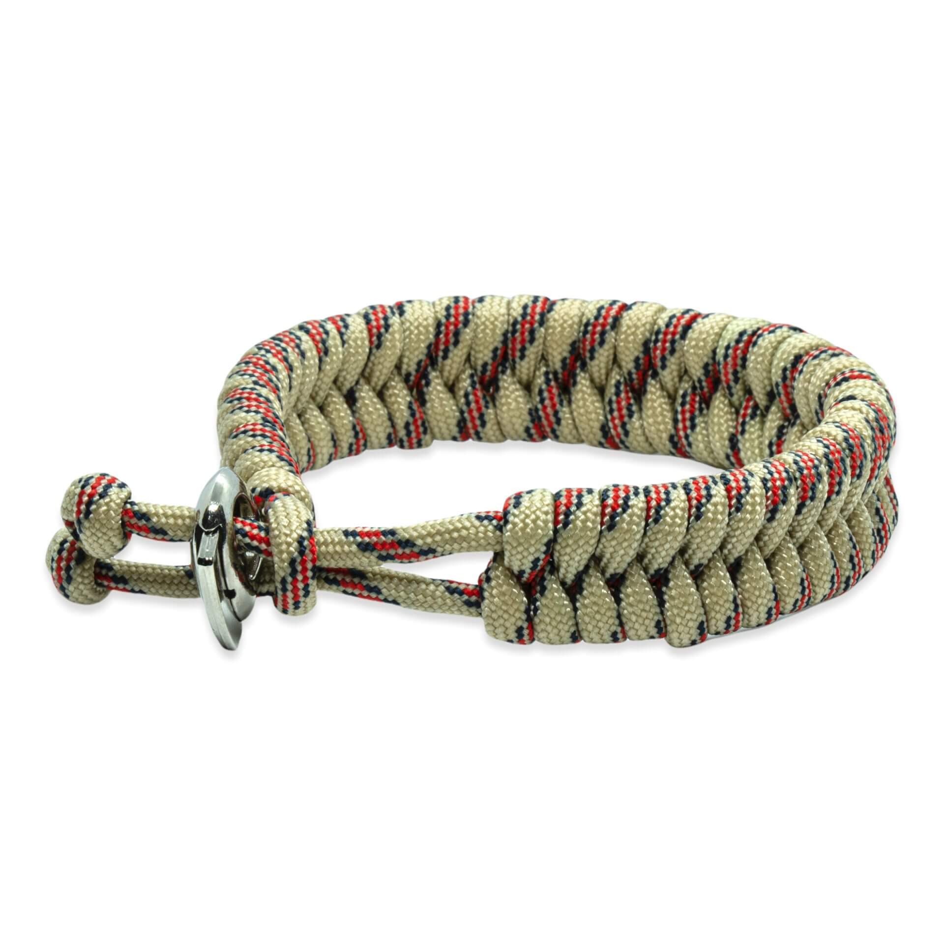 Viking Armband - Scandinavisch Gevlochten Touw (Beige Rood Zwart)