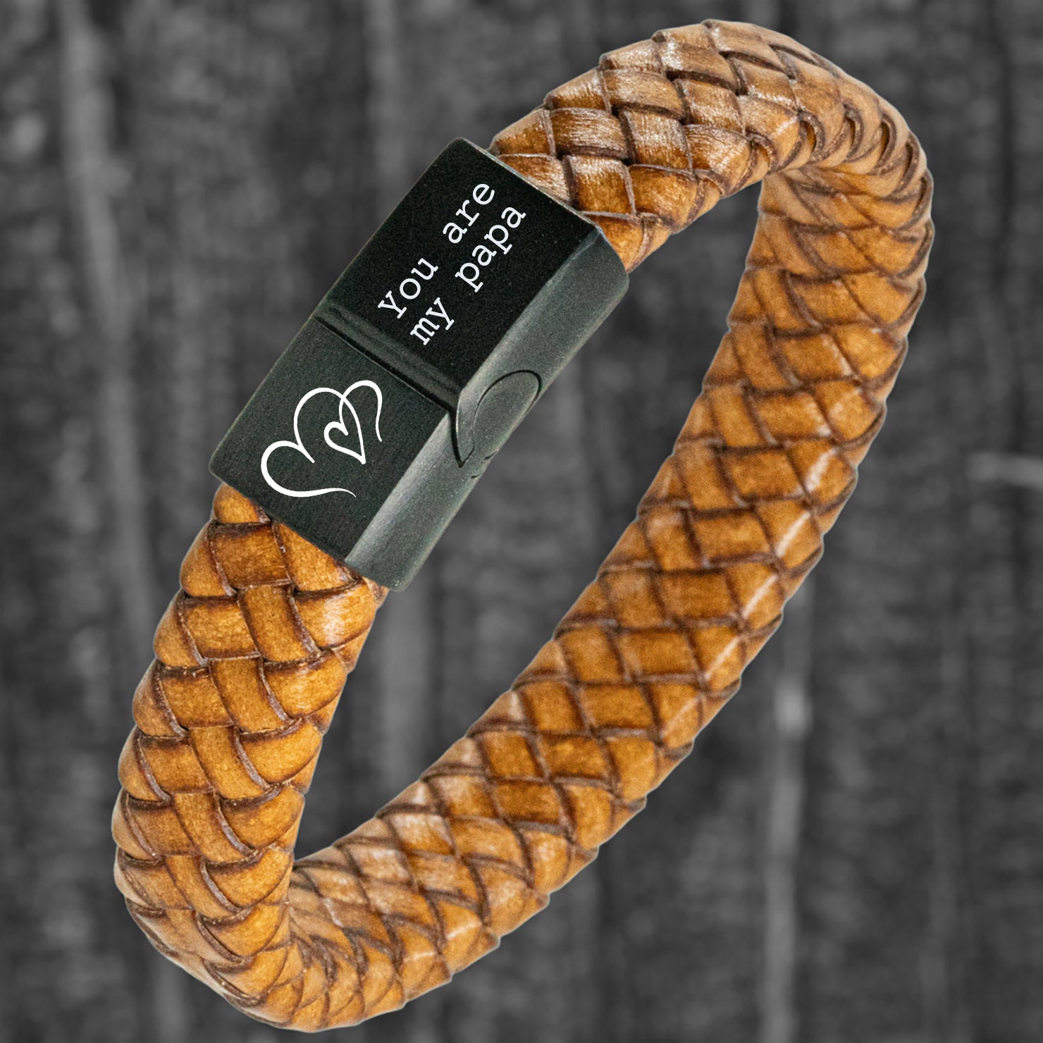 Leren Fingerprint armband voor mannen – zwart
