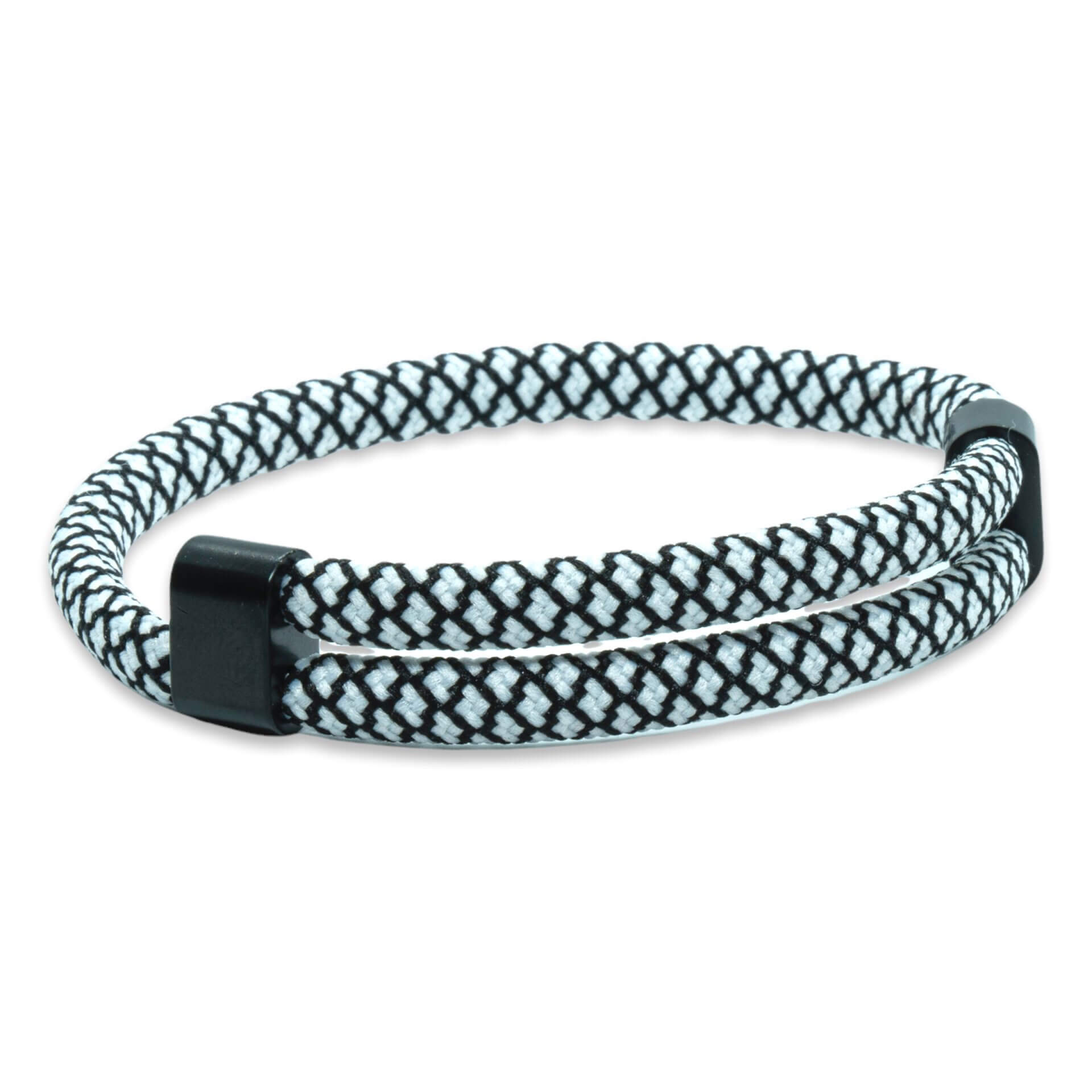 CordCraft | Verstelbaar touw – Wit / zwart