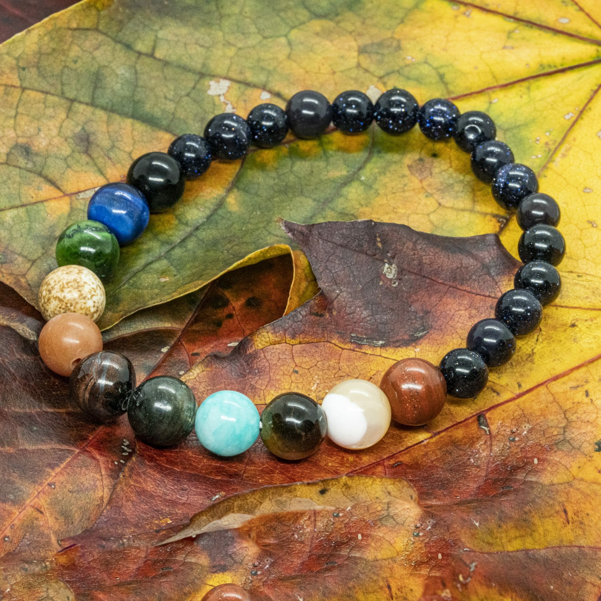 Zonnestelsel & Universum | Small 6 & 8mm Edelsteen Kralenarmband